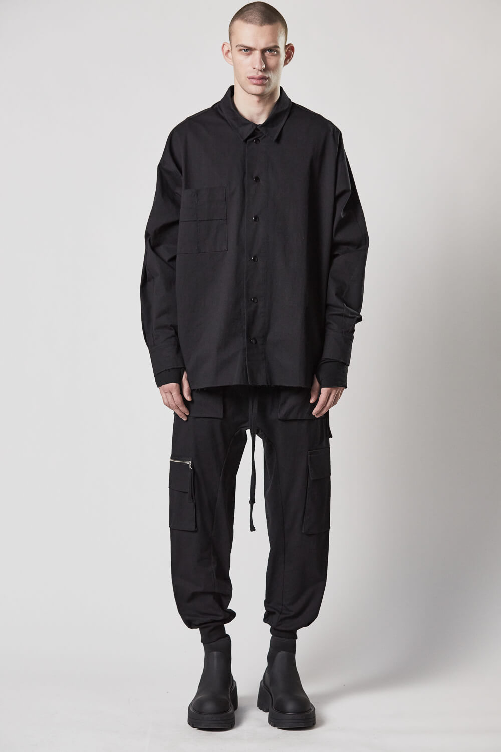 M ST 444 Cargo Zip Pocket Trousers Black