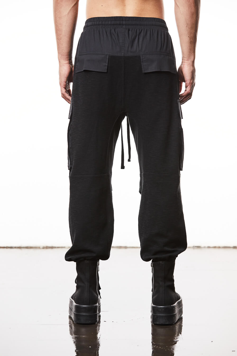 M ST 485 Double-Faced Cotton Cargo Pants Black