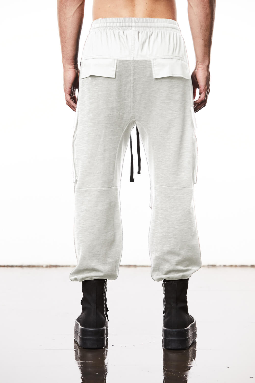 M ST 485 Double-Faced Cotton Cargo Pants Off White