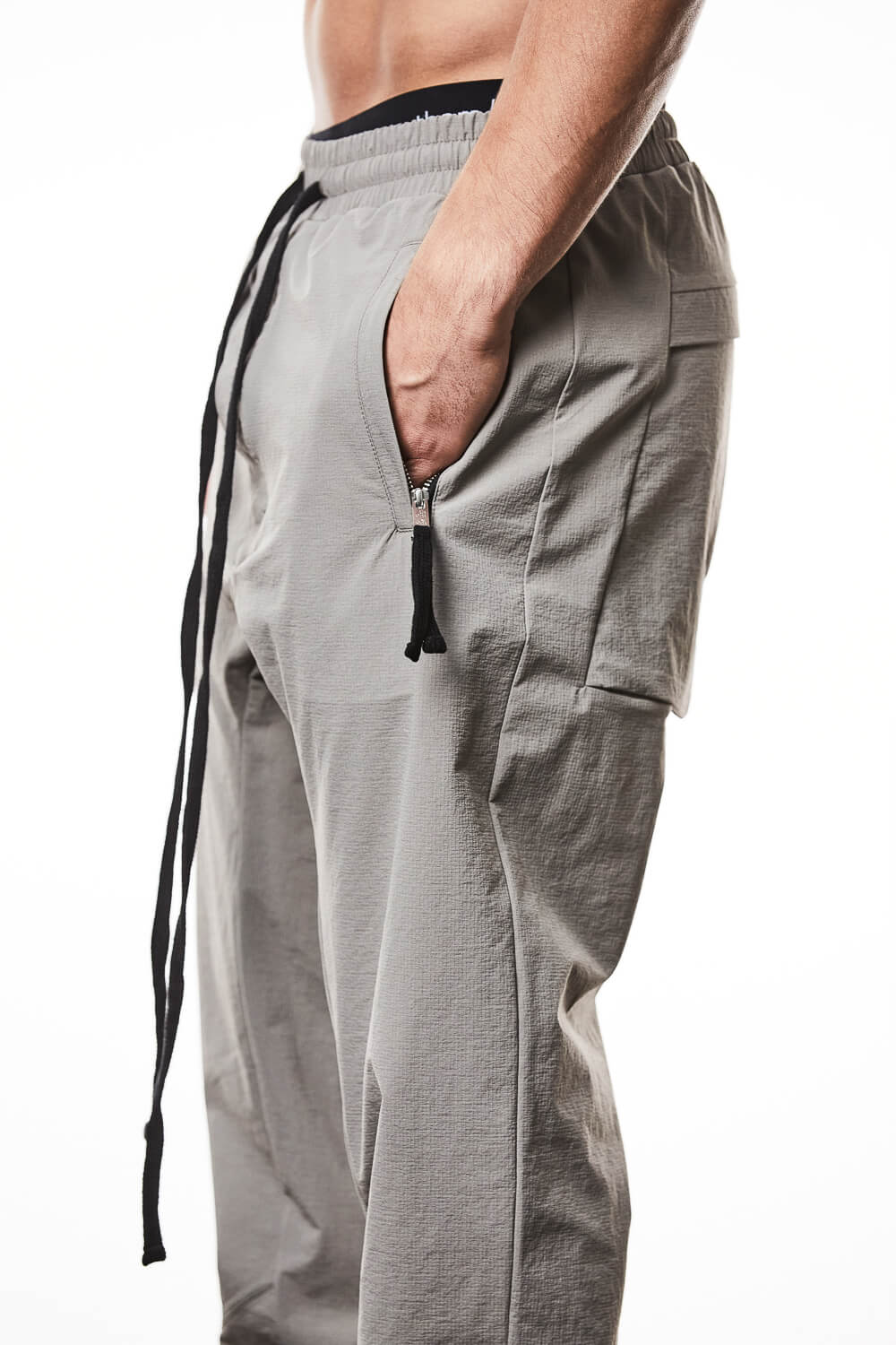 M ST 493 Zip Pockets Trousers Grey