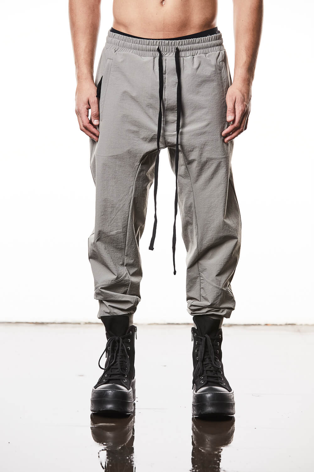 M ST 493 Zip Pockets Trousers Grey