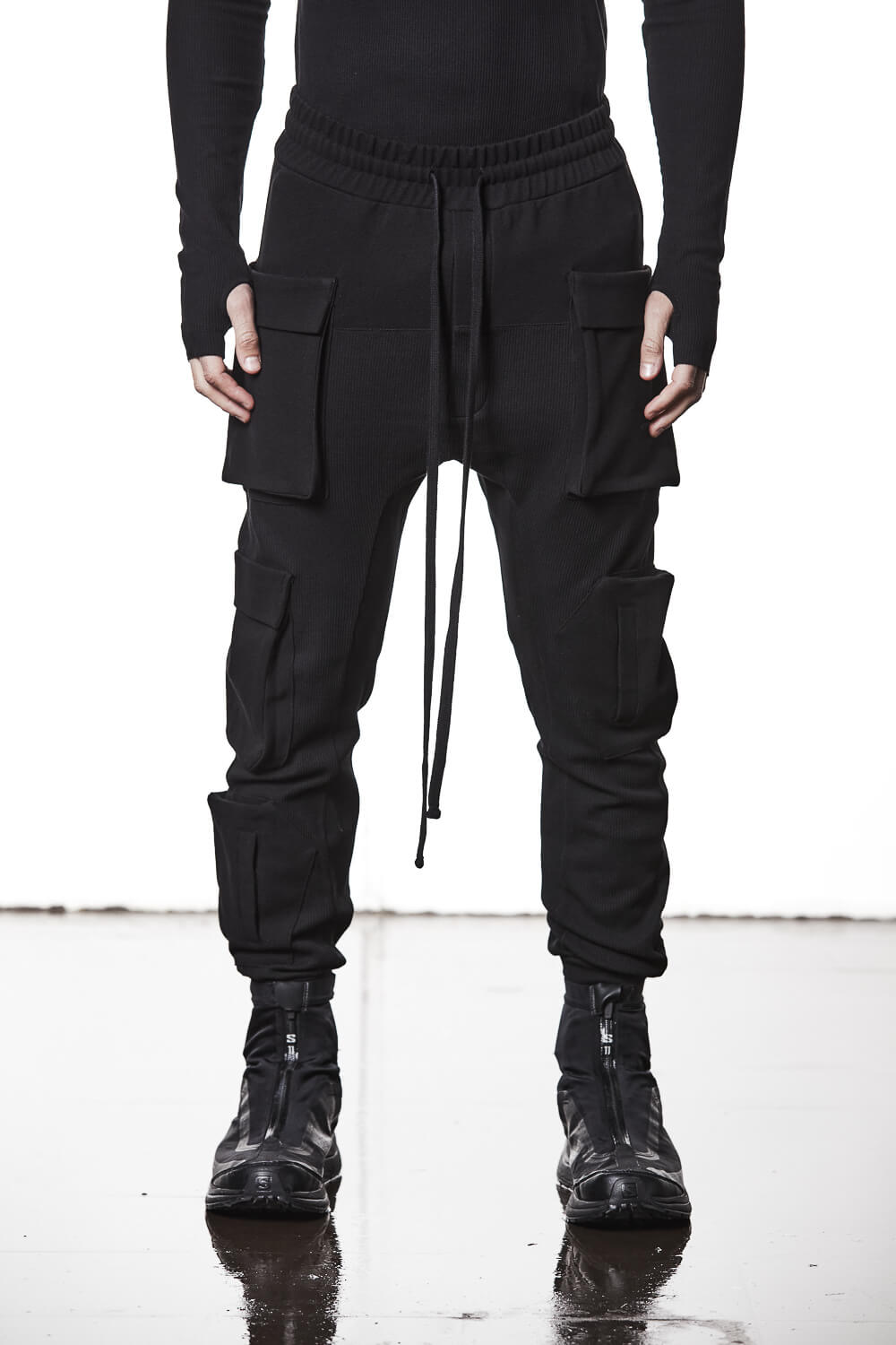 M ST 502 Cotton Cargo Pants Black