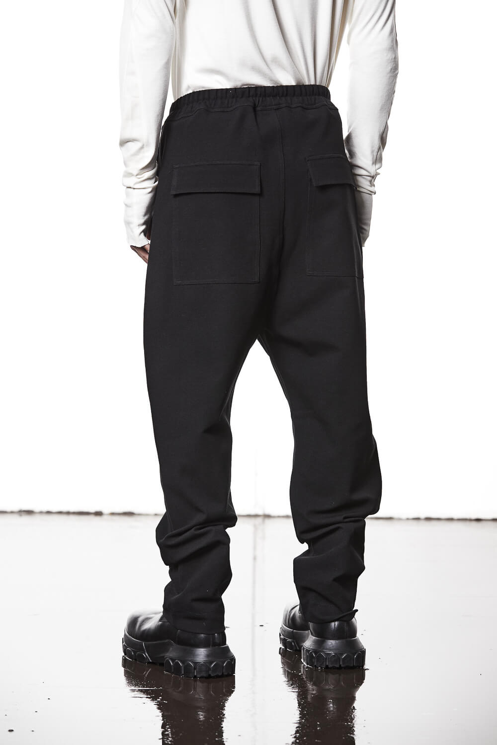 M ST 503 Drawstring Woven Trousers Black
