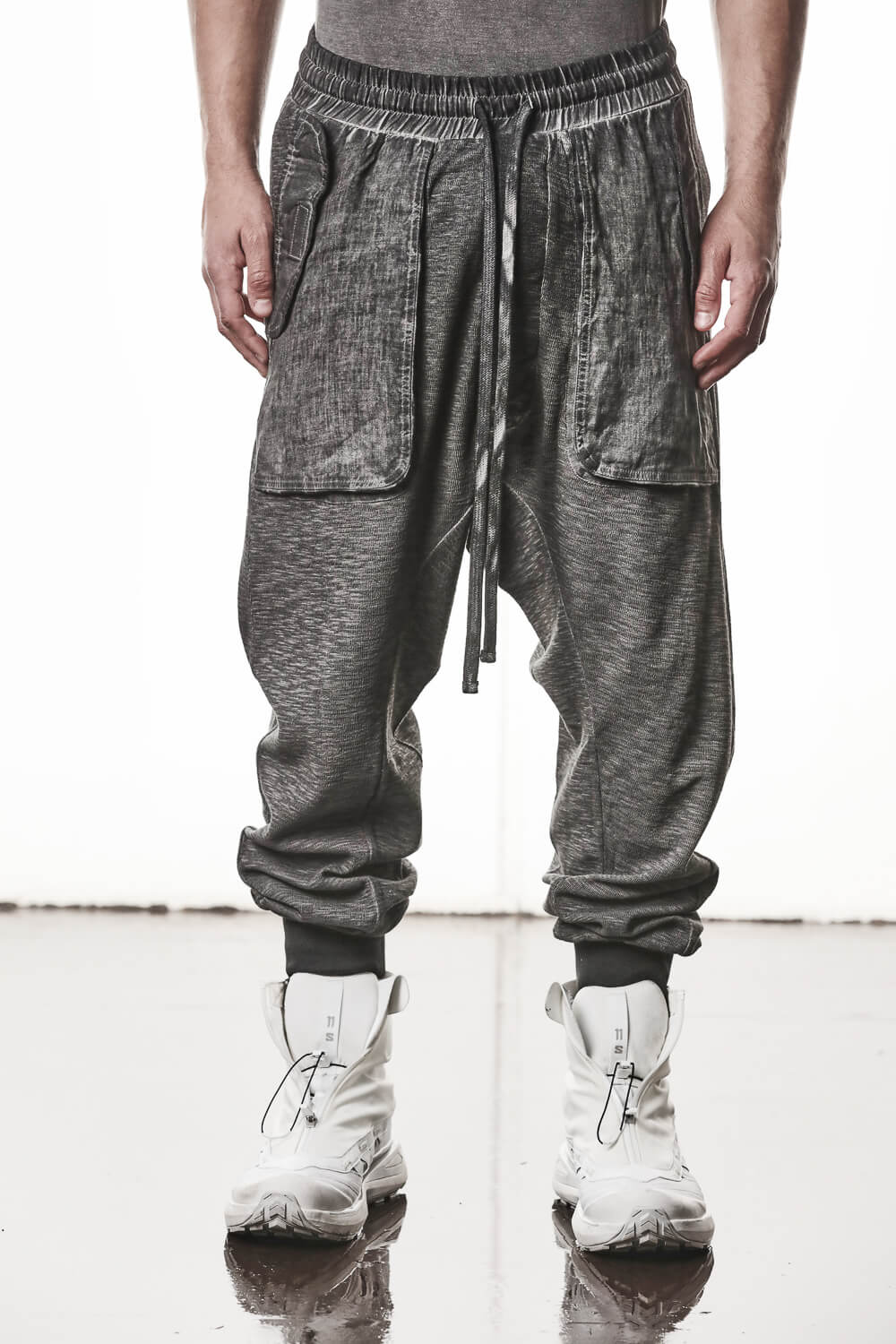 M ST 523 Cotton/Linen Trousers Grey