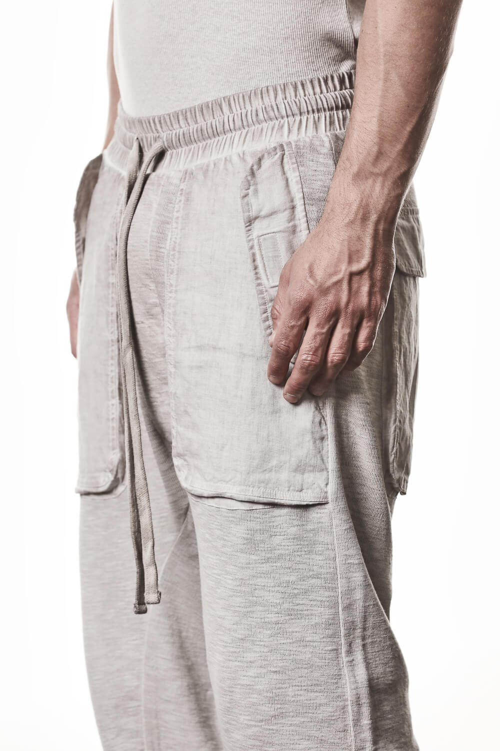M ST 523 Cotton/Linen Trousers Light Beige