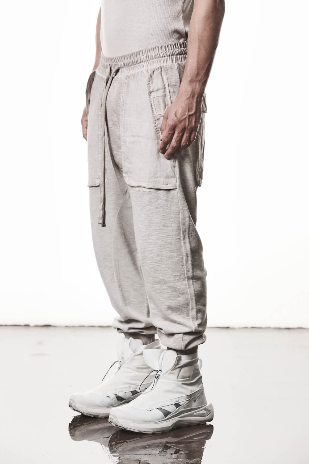 M ST 523 Cotton/Linen Trousers Light Beige