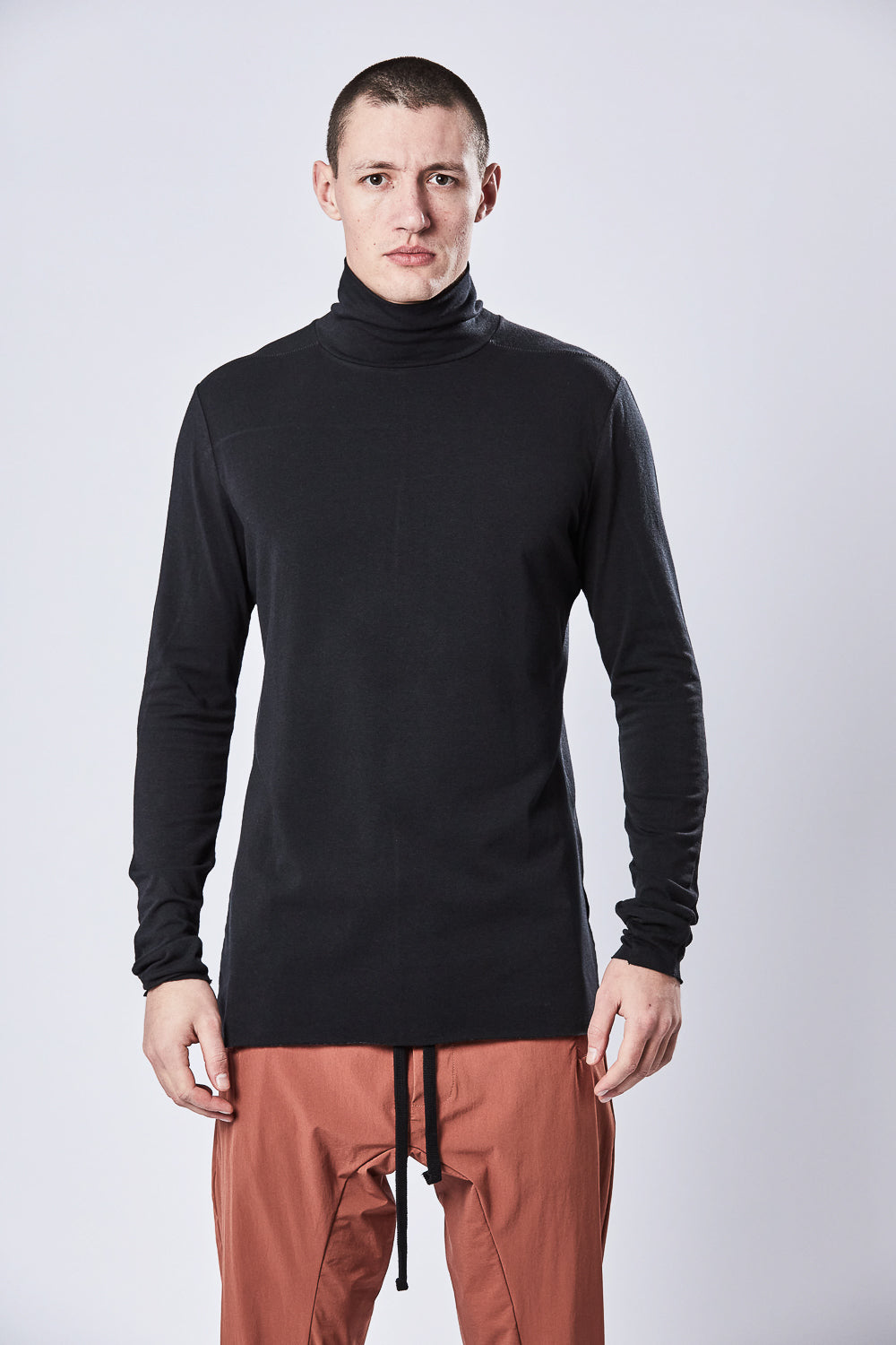 M TS 753 Slim Fit Roll Neck L/S T-Shirt Black