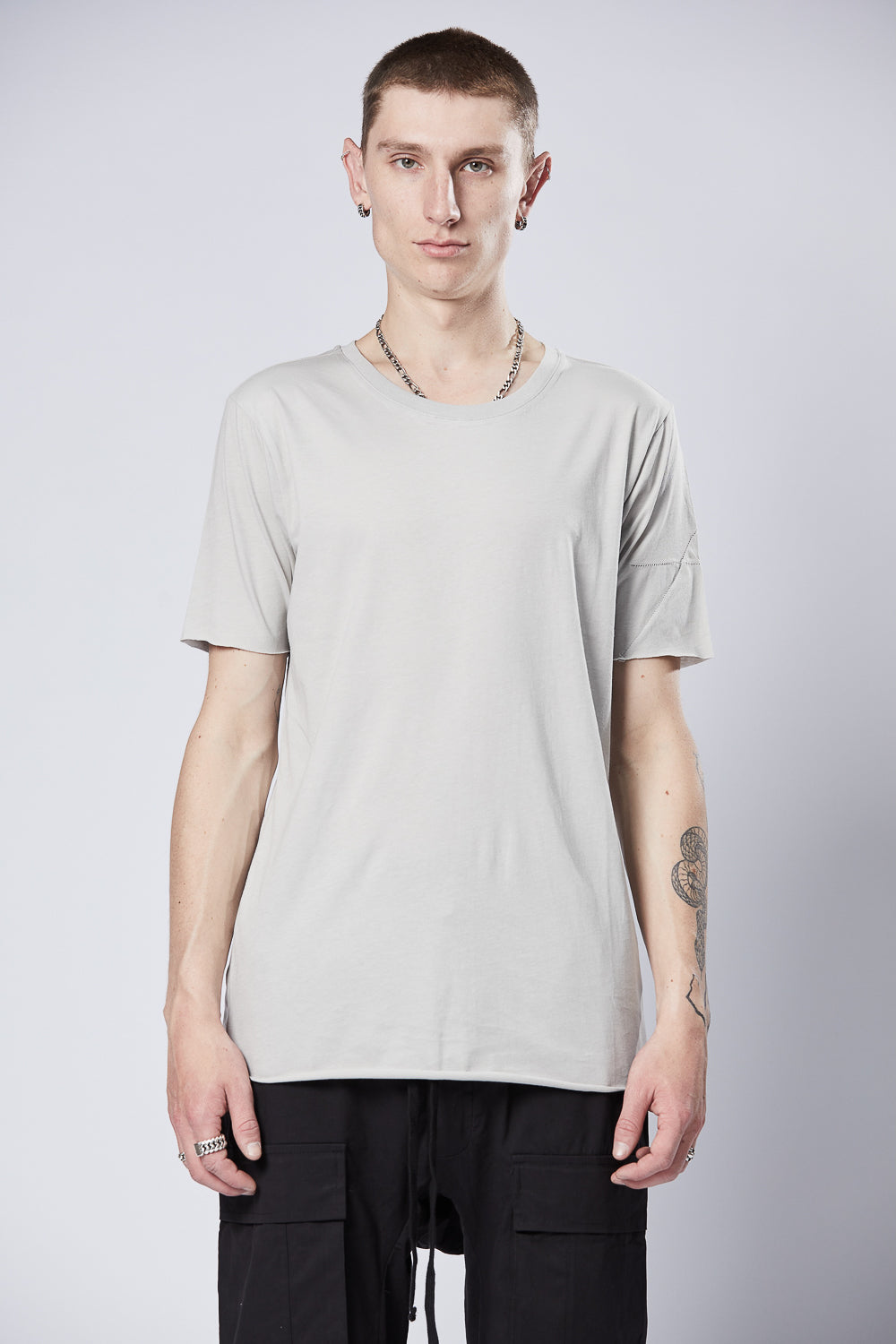 M TS 784 Slim Fit Cotton T-Shirt Silver