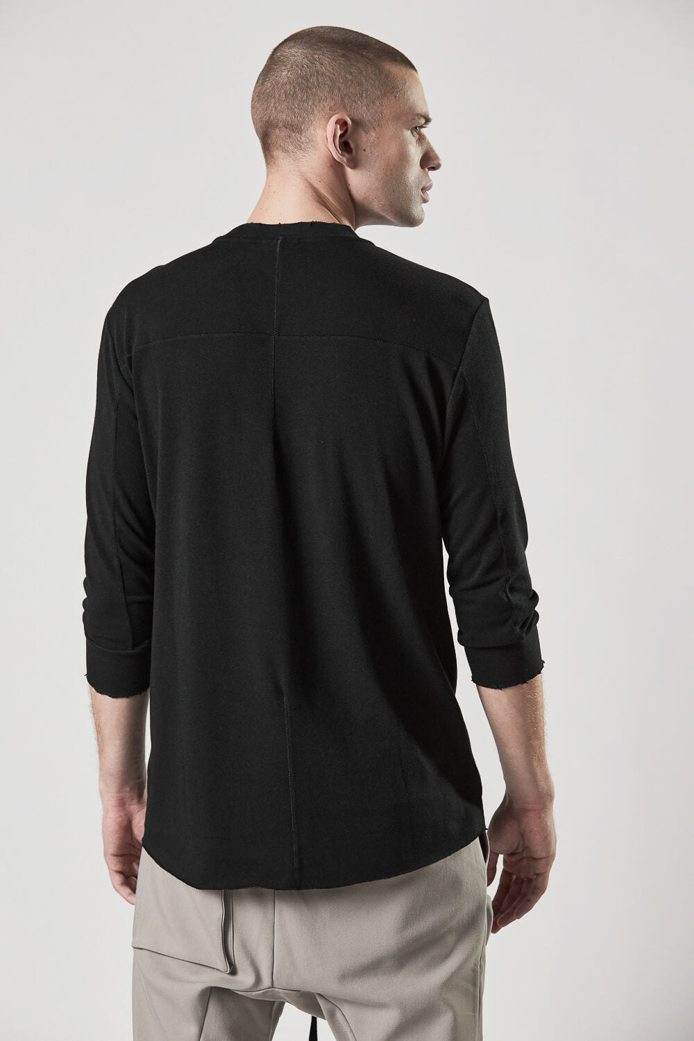 M TS 796 3/4 Sleeve T-Shirt Black