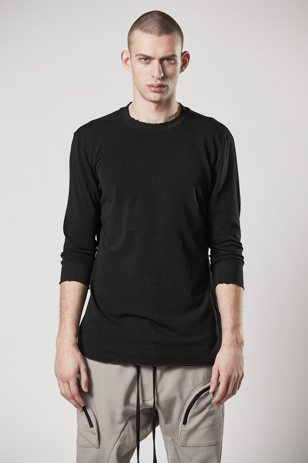 M TS 796 3/4 Sleeve T-Shirt Black