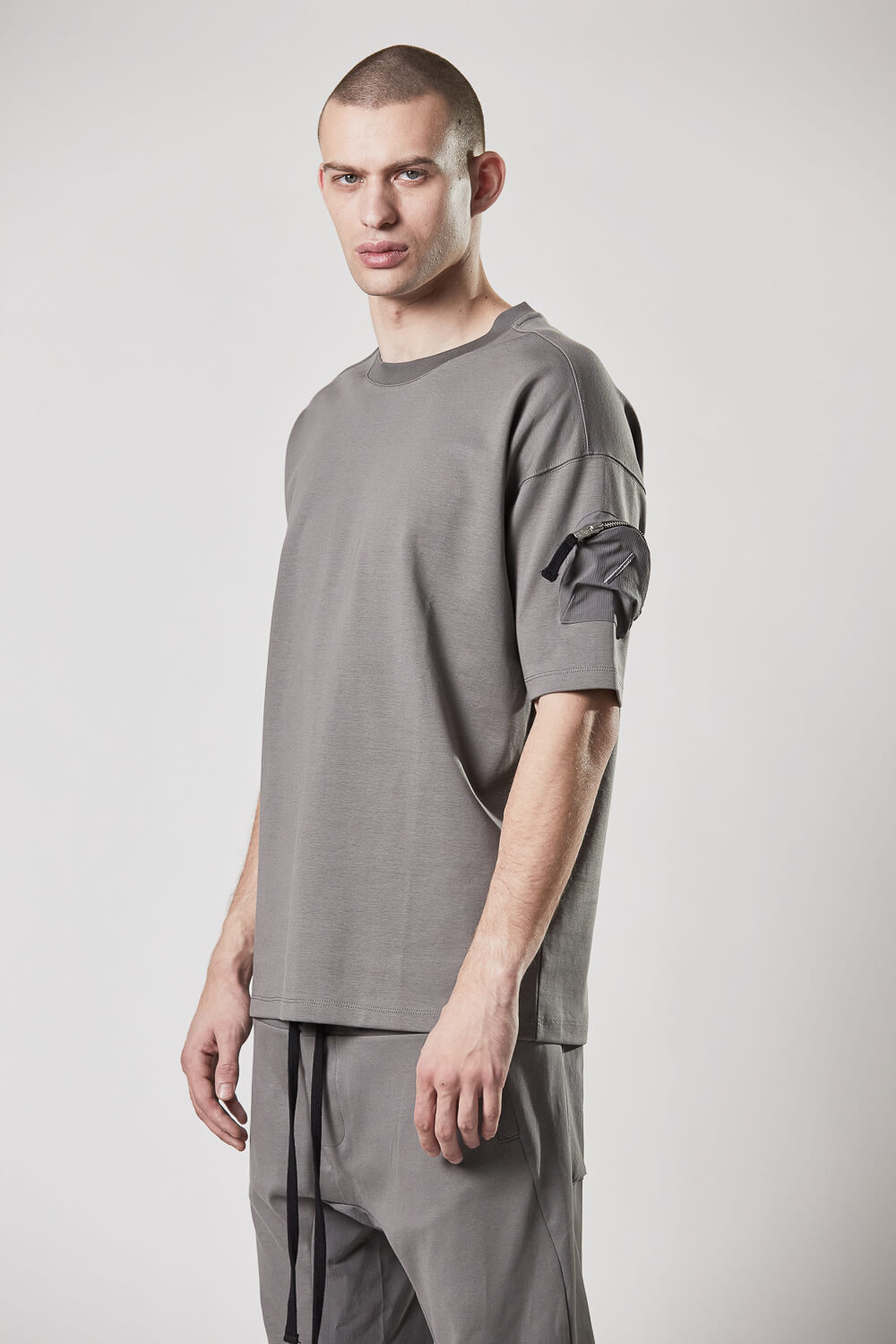 M TS 800 Sleeve Detail T-Shirt Ash Grey