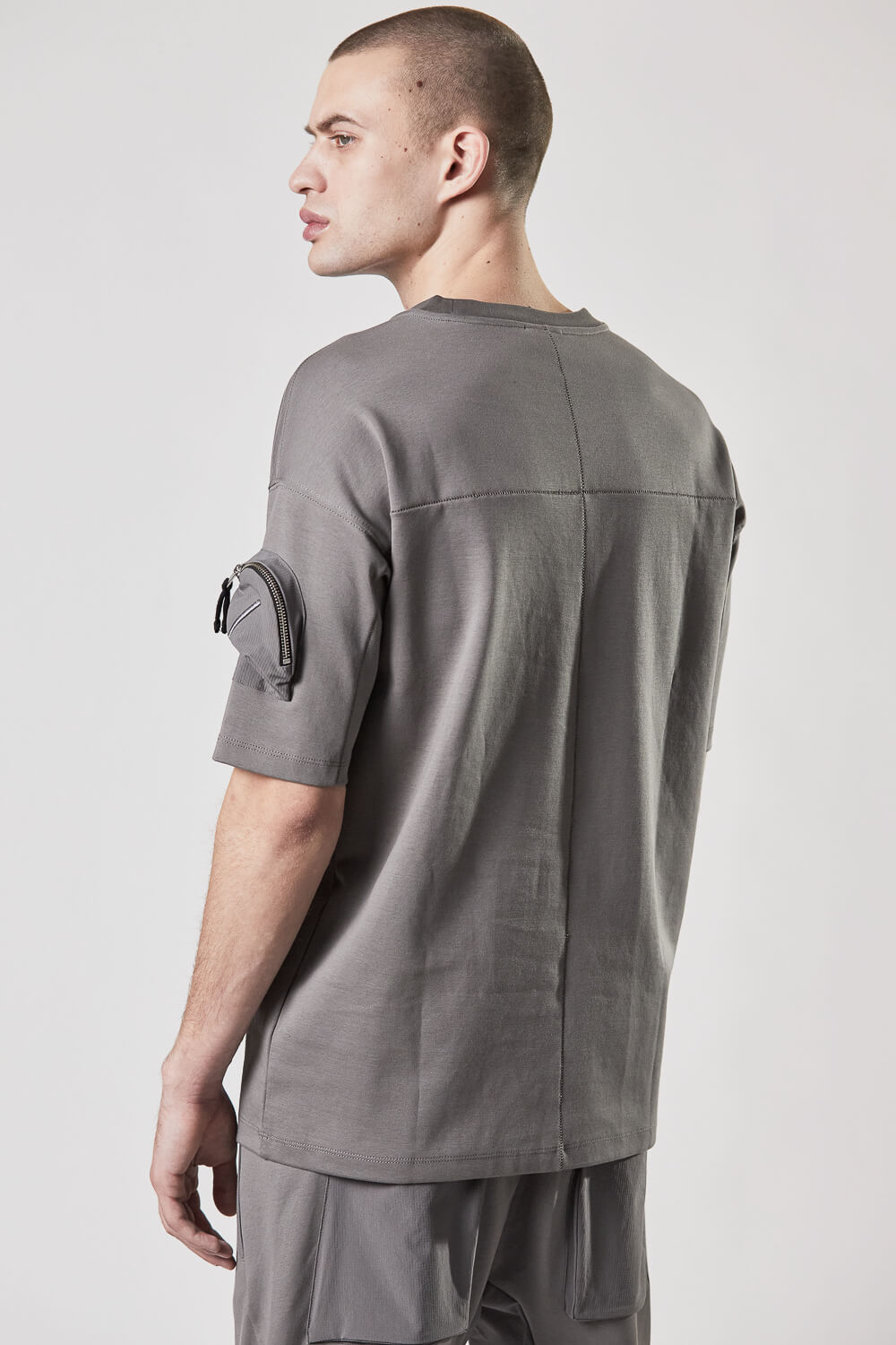 M TS 800 Sleeve Detail T-Shirt Ash Grey