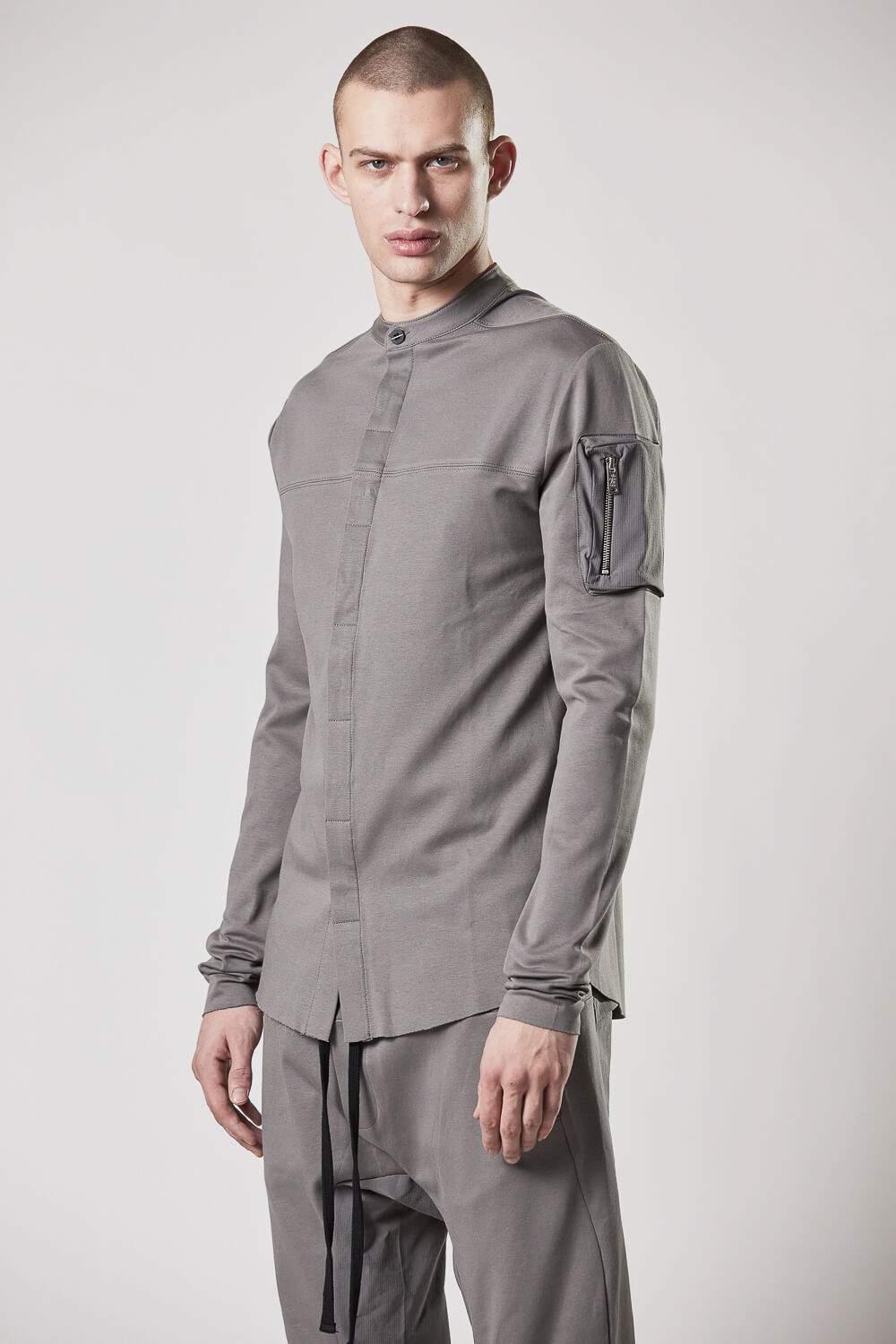 M TS 816 L/S Detail Shirt Ash Grey