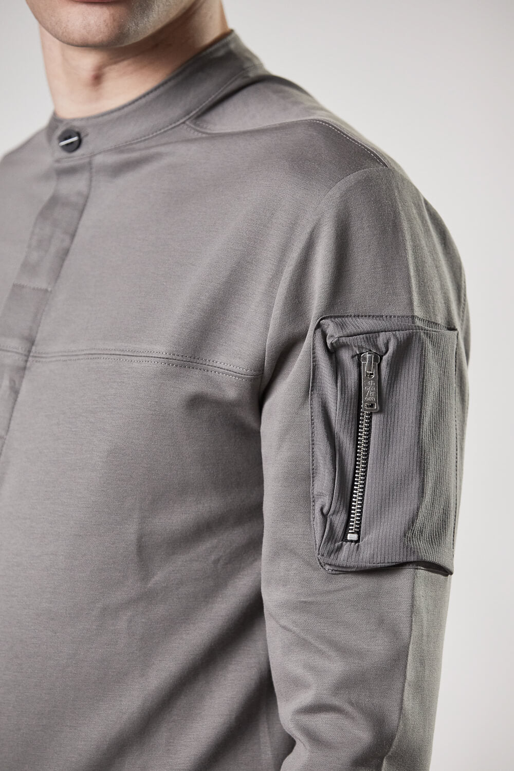 M TS 816 L/S Detail Shirt Ash Grey