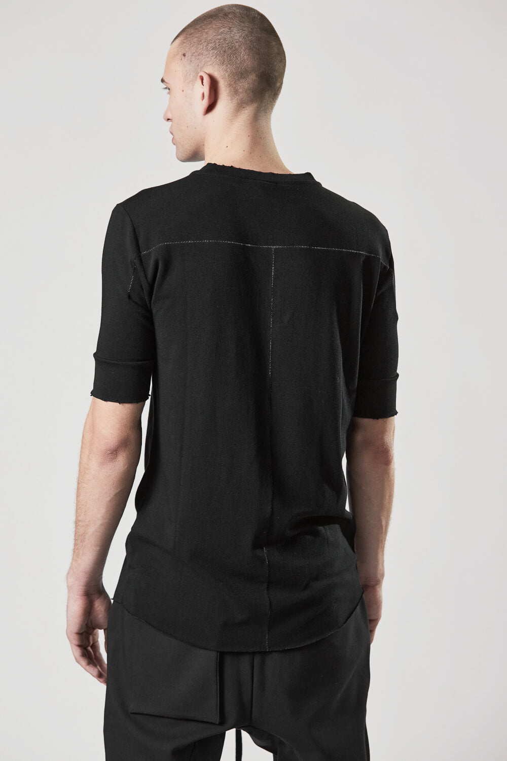 M TS 817 Button-Up Slim Fit T-Shirt Black