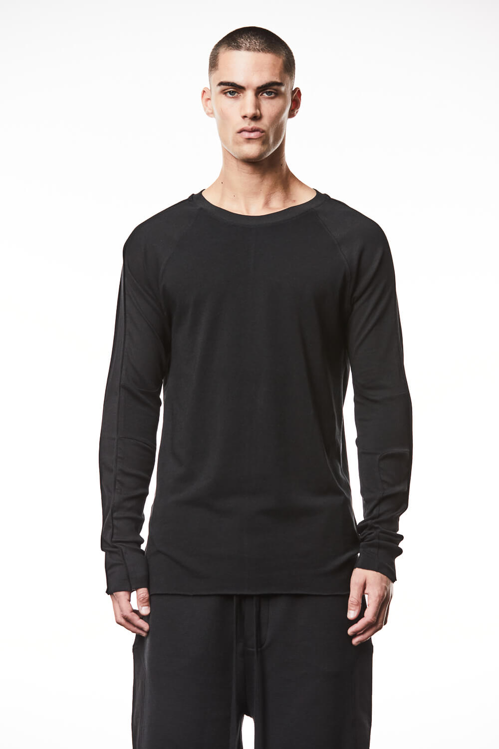 M TS 844 Long-Sleeve Detail T-Shirt Black