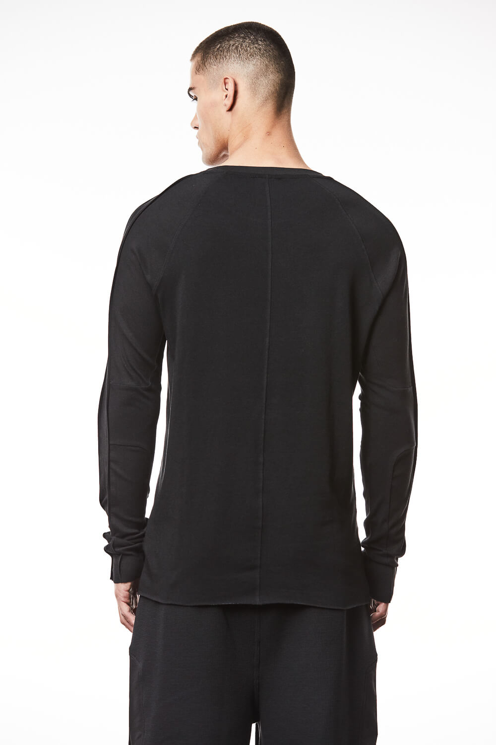 M TS 844 Long-Sleeve Detail T-Shirt Black