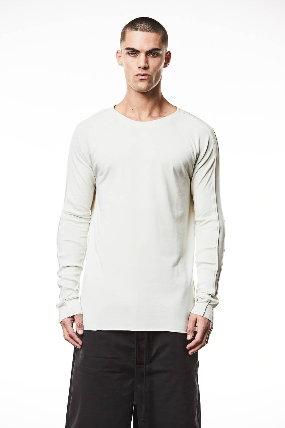 M TS 844 Long-Sleeve Detail T-Shirt Off White