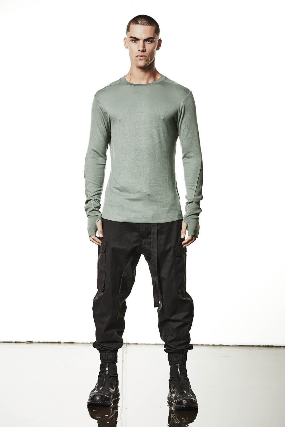 M TS 889 Slim Fit L/S T-Shirt Green