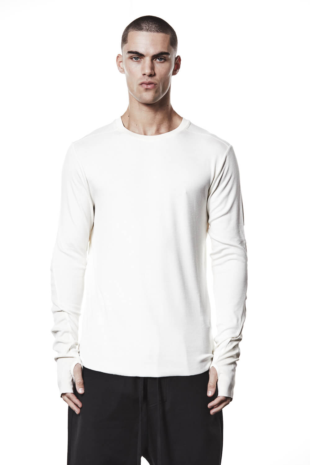 M TS 889 Slim Fit L/S T-Shirt Off White