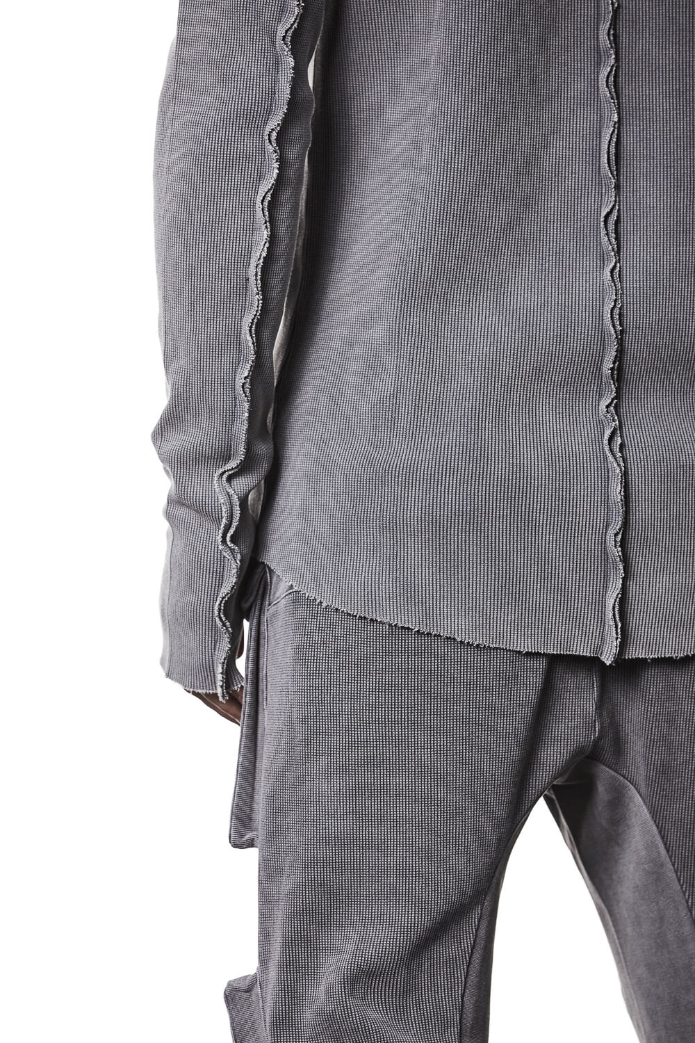 M TS 898 Contrast Stitching Detail L/S T-Shirt Grey