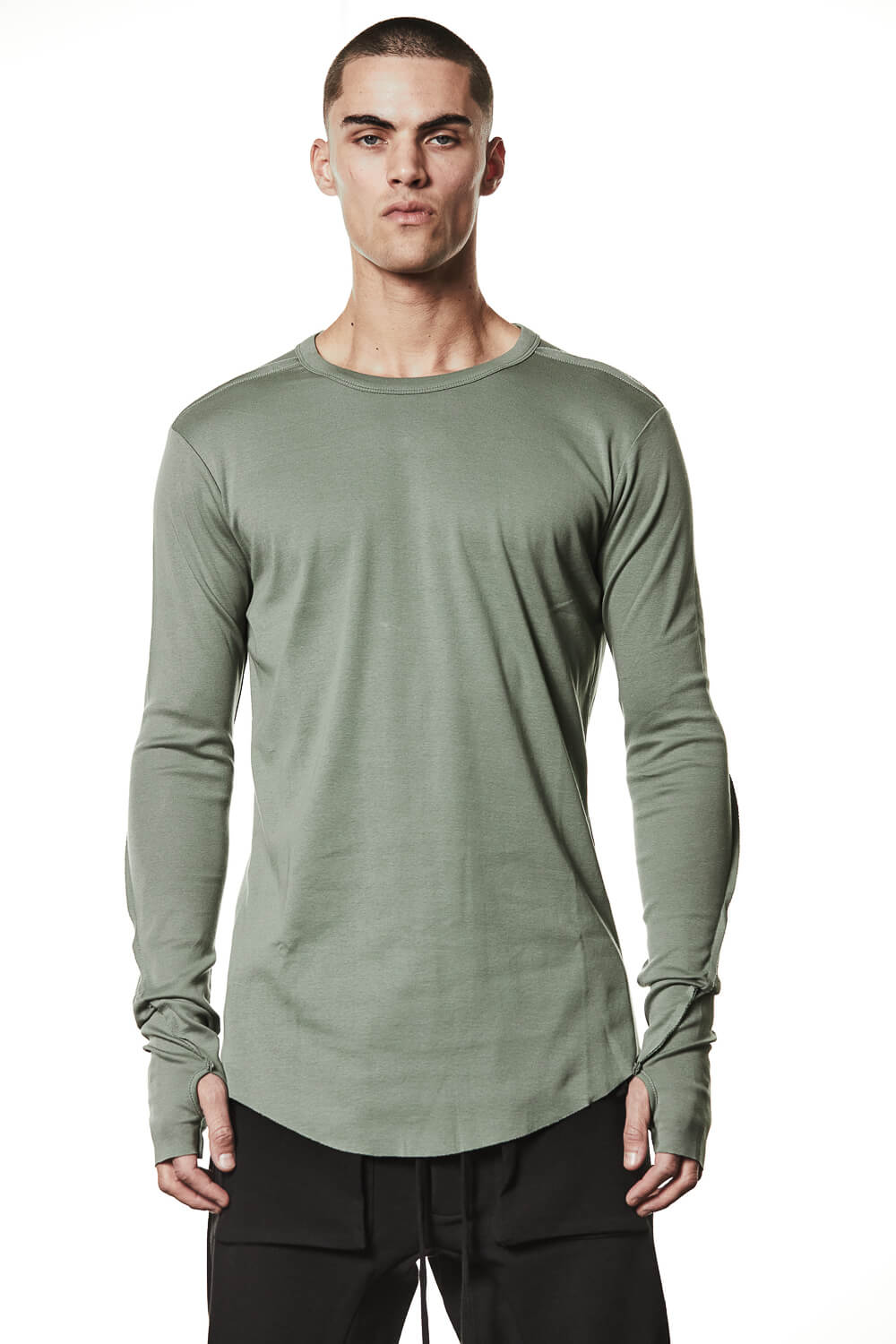 M TS 900 Raw Cut L/S T-Shirt Green