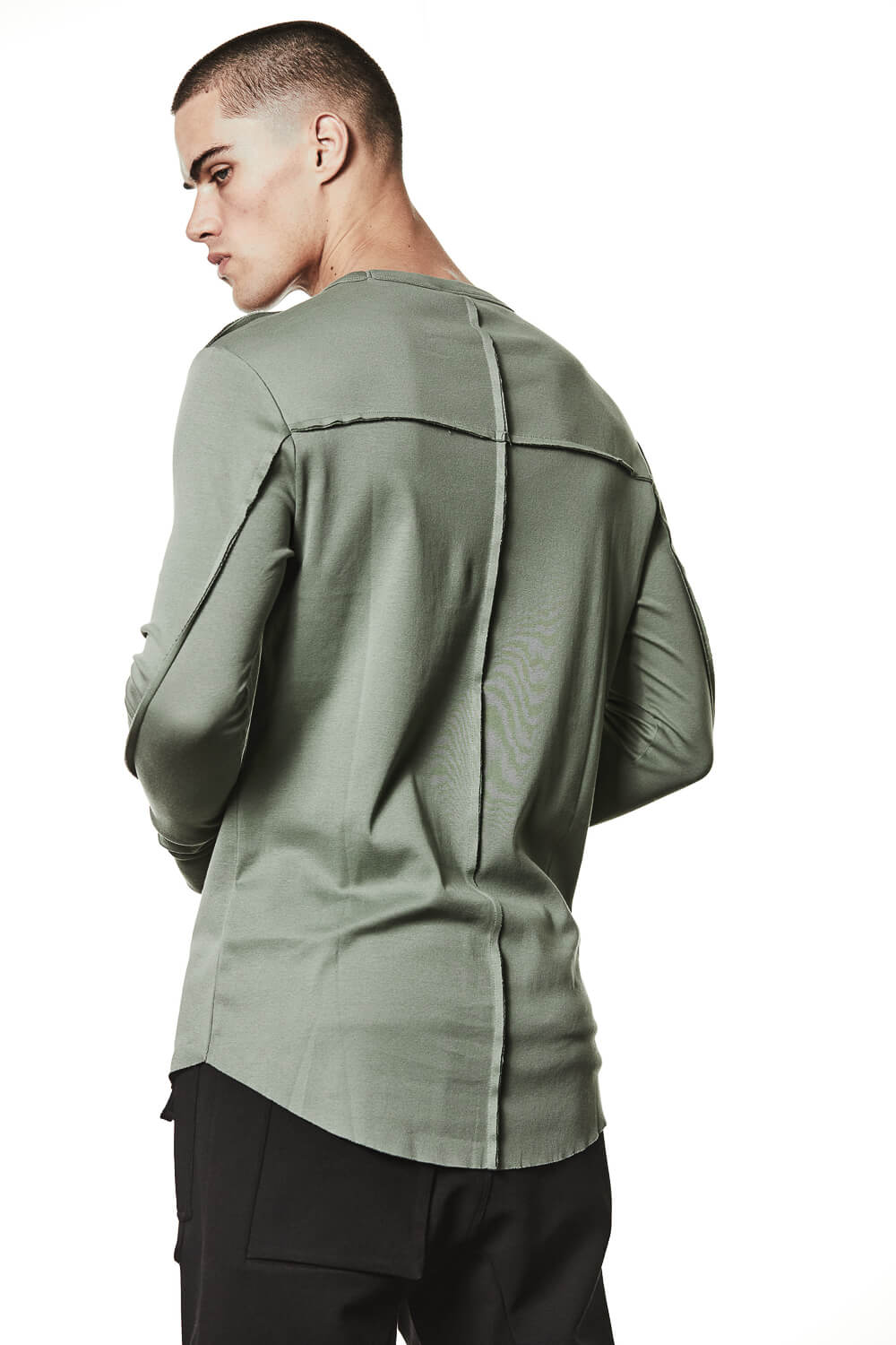 M TS 900 Raw Cut L/S T-Shirt Green