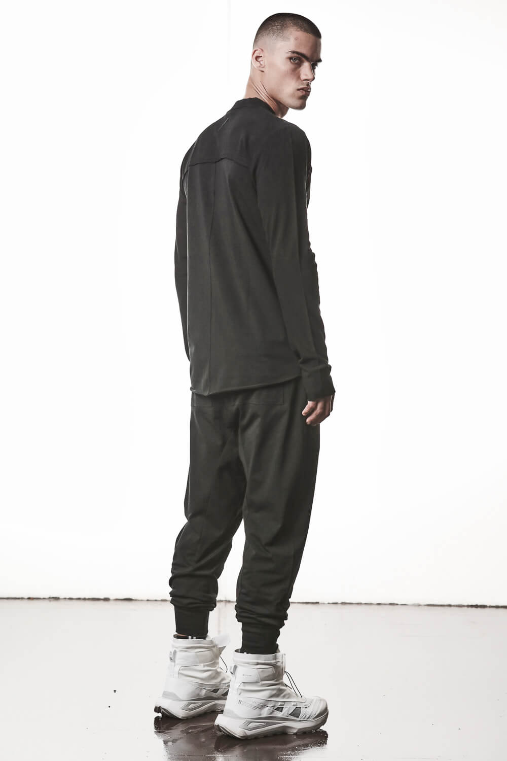 M TS 911 Ribbed Collar Shirt Black