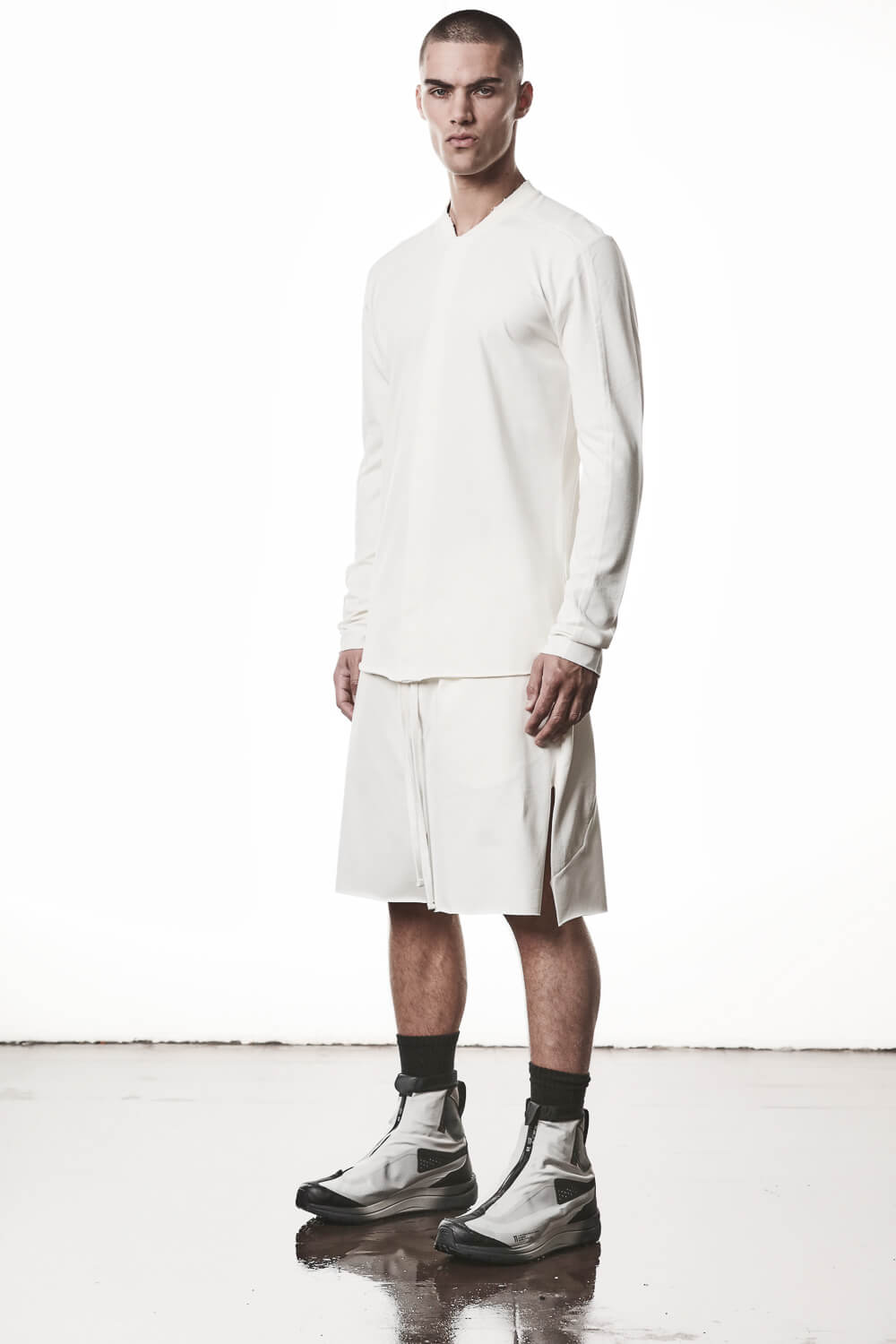 M TS 911 Ribbed Collar Shirt Cream