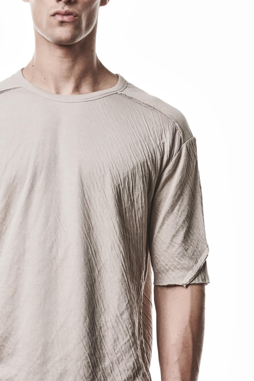M TS 921 Wrinkle Effect T-Shirt Beige