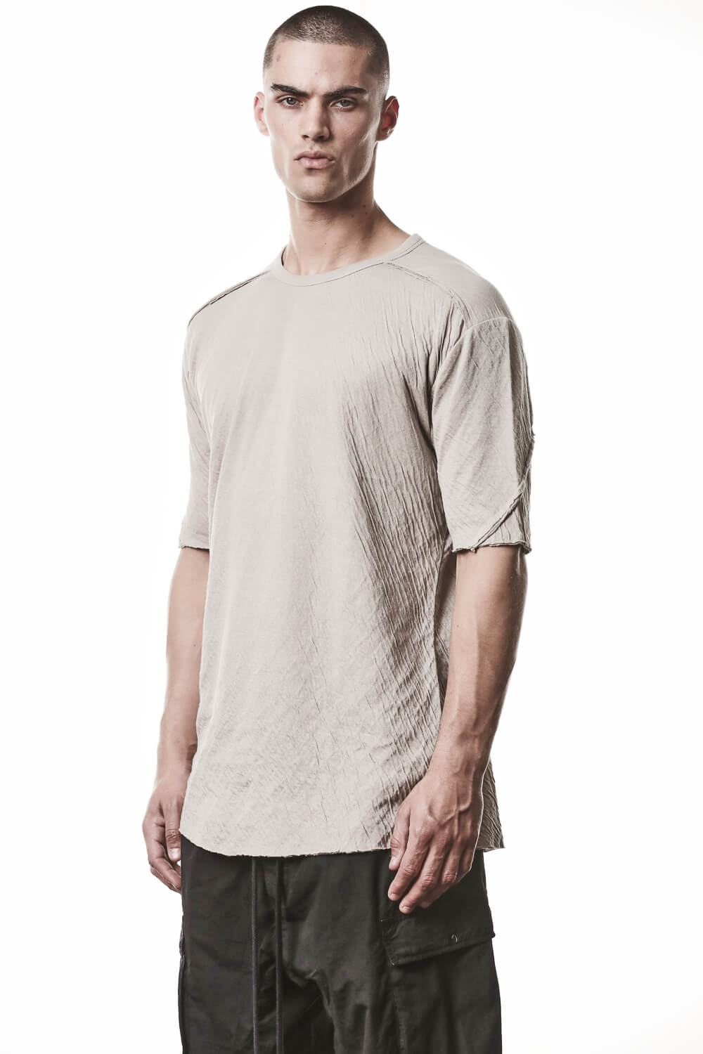M TS 921 Wrinkle Effect T-Shirt Beige