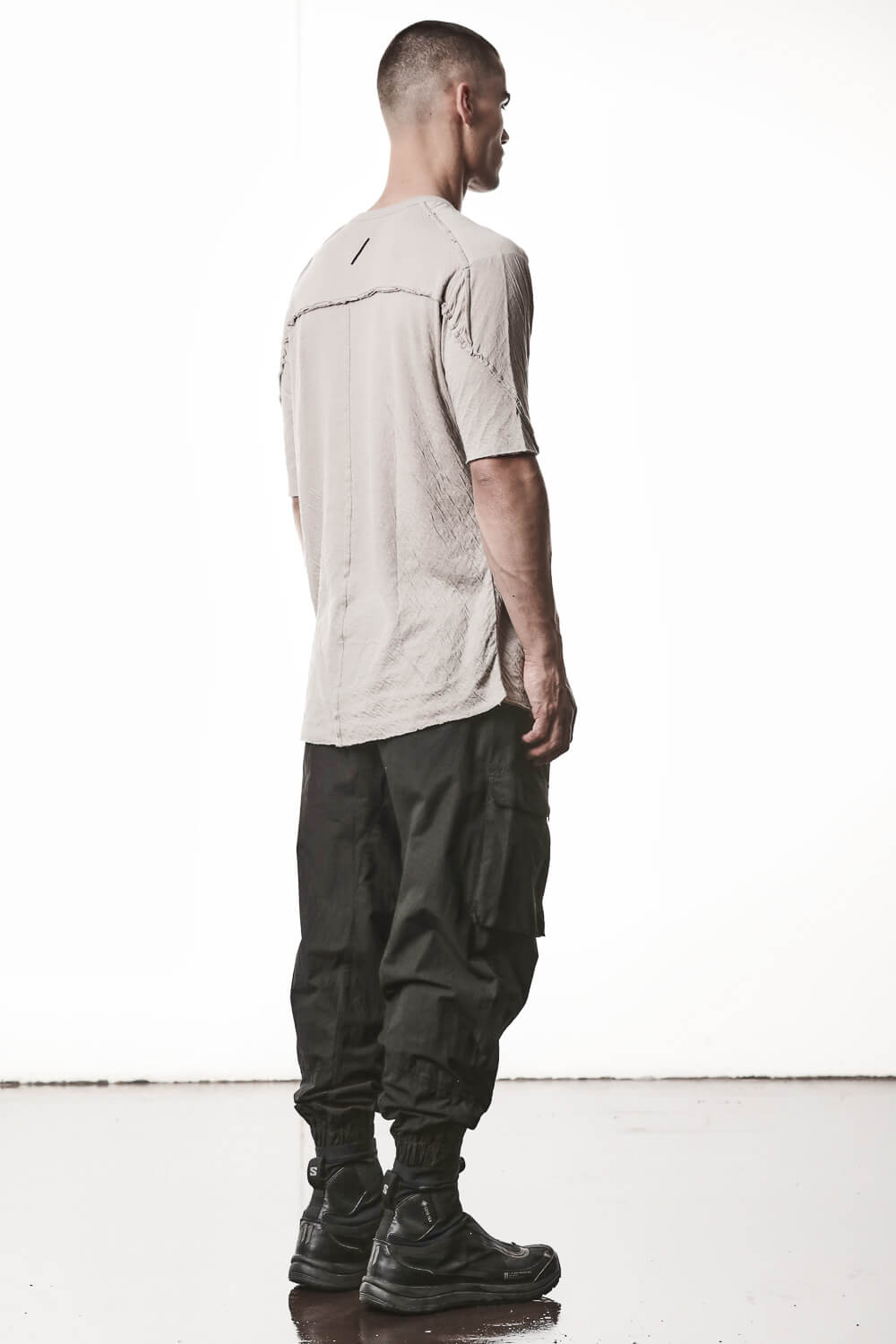 M TS 921 Wrinkle Effect T-Shirt Beige
