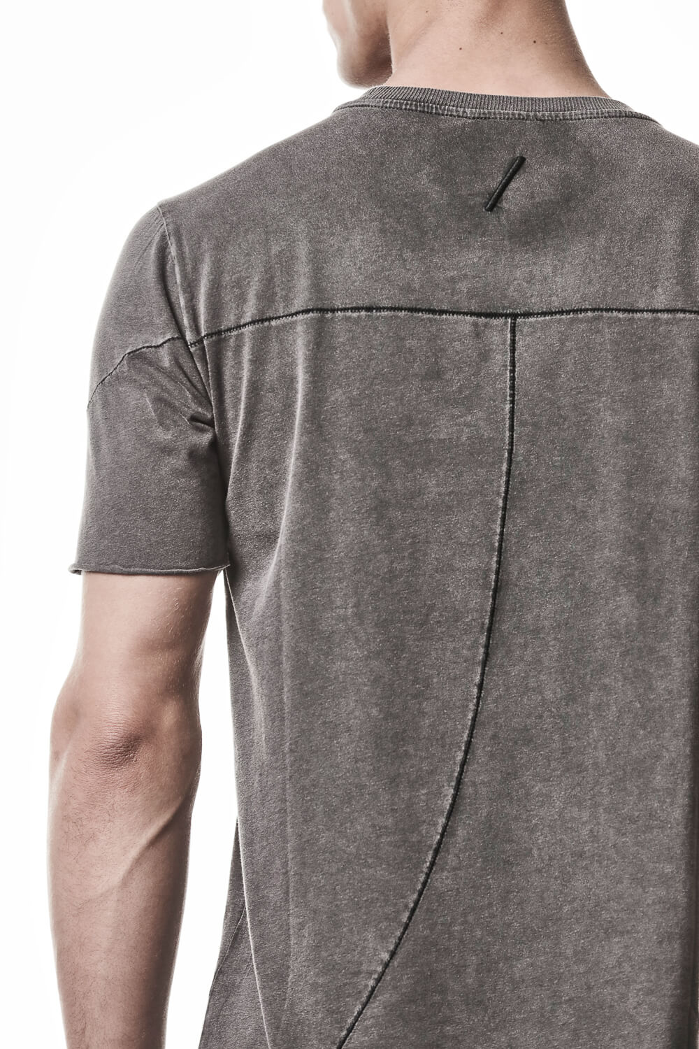 M TS 924 Raw Cut Hem T-Shirt Dark Grey
