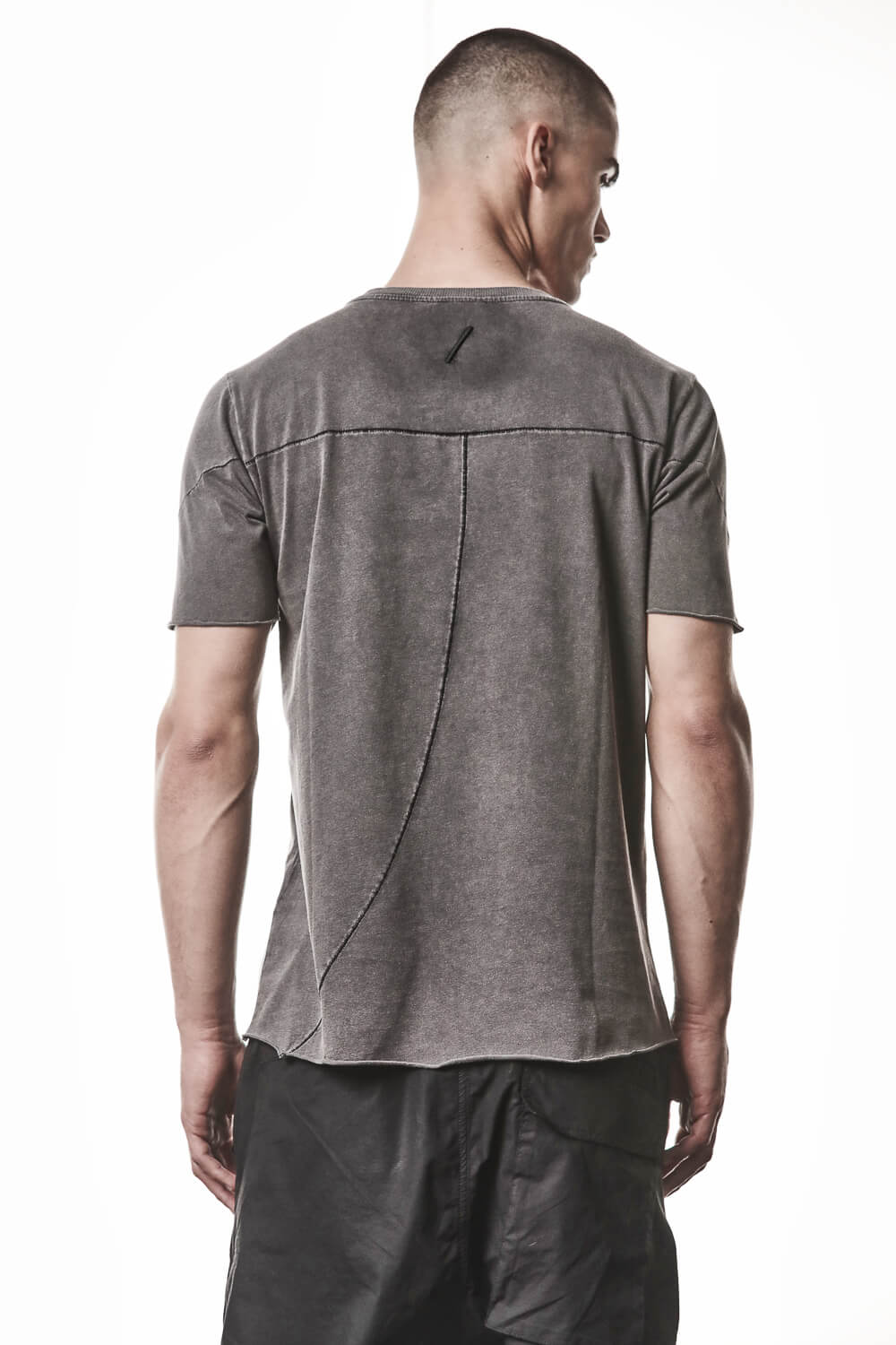 M TS 924 Raw Cut Hem T-Shirt Dark Grey