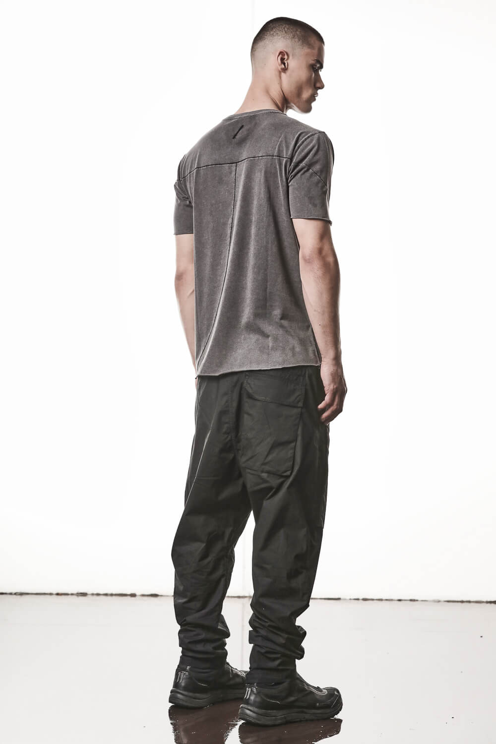 M TS 924 Raw Cut Hem T-Shirt Dark Grey