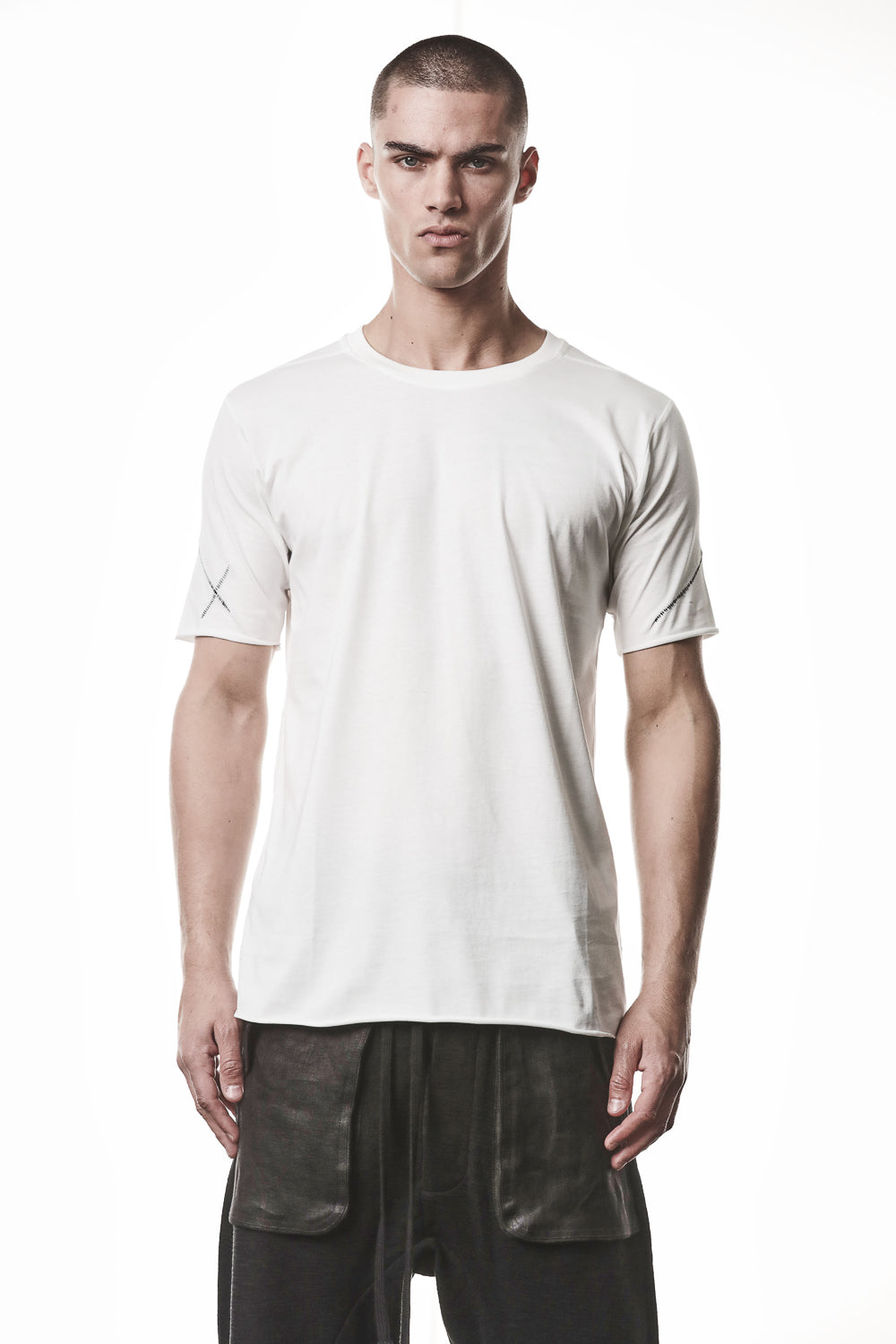 M TS 924 Raw Cut Hem T-Shirt Off White