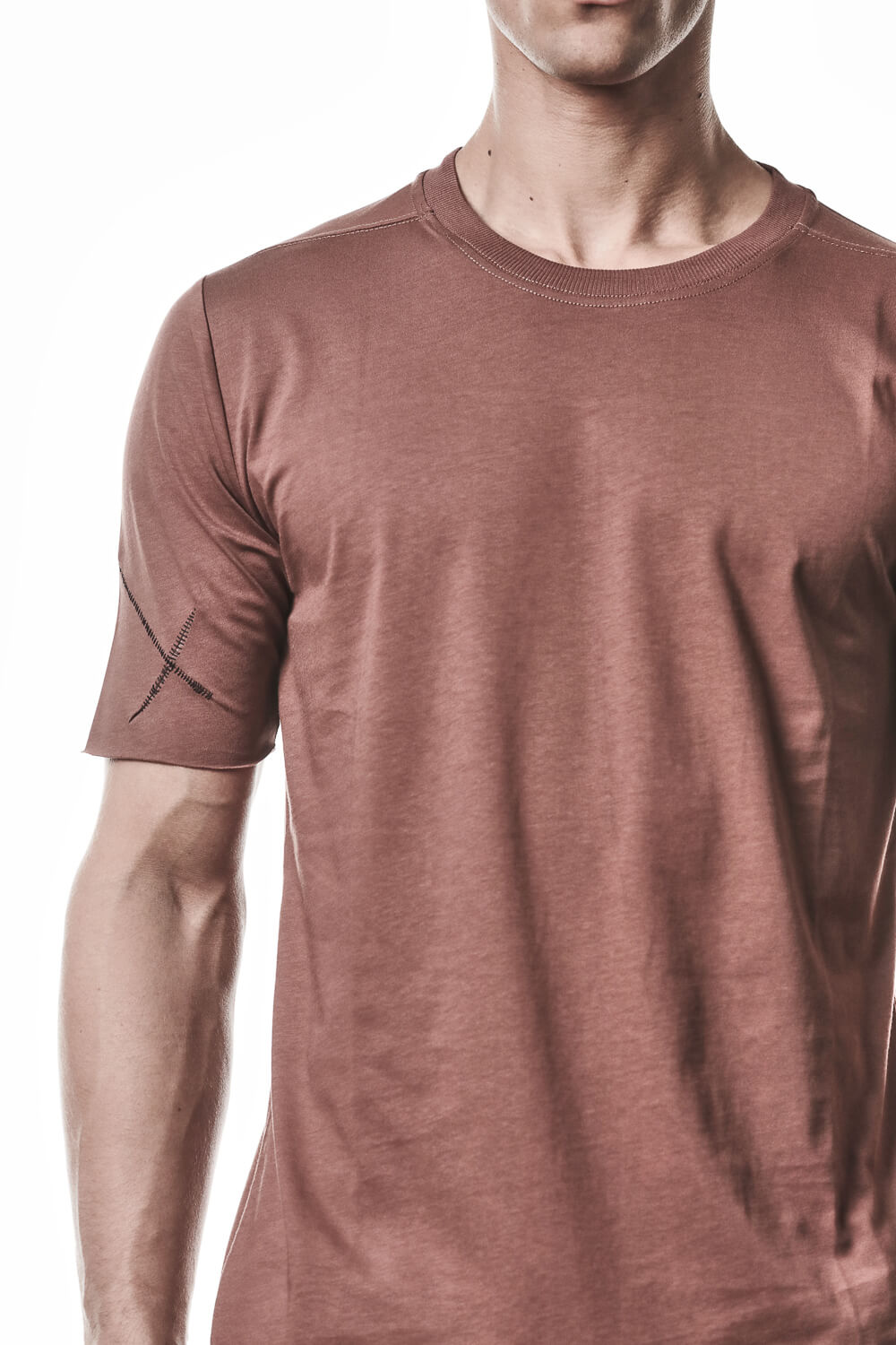 M TS 924 Raw Cut Hem T-Shirt Terracotta