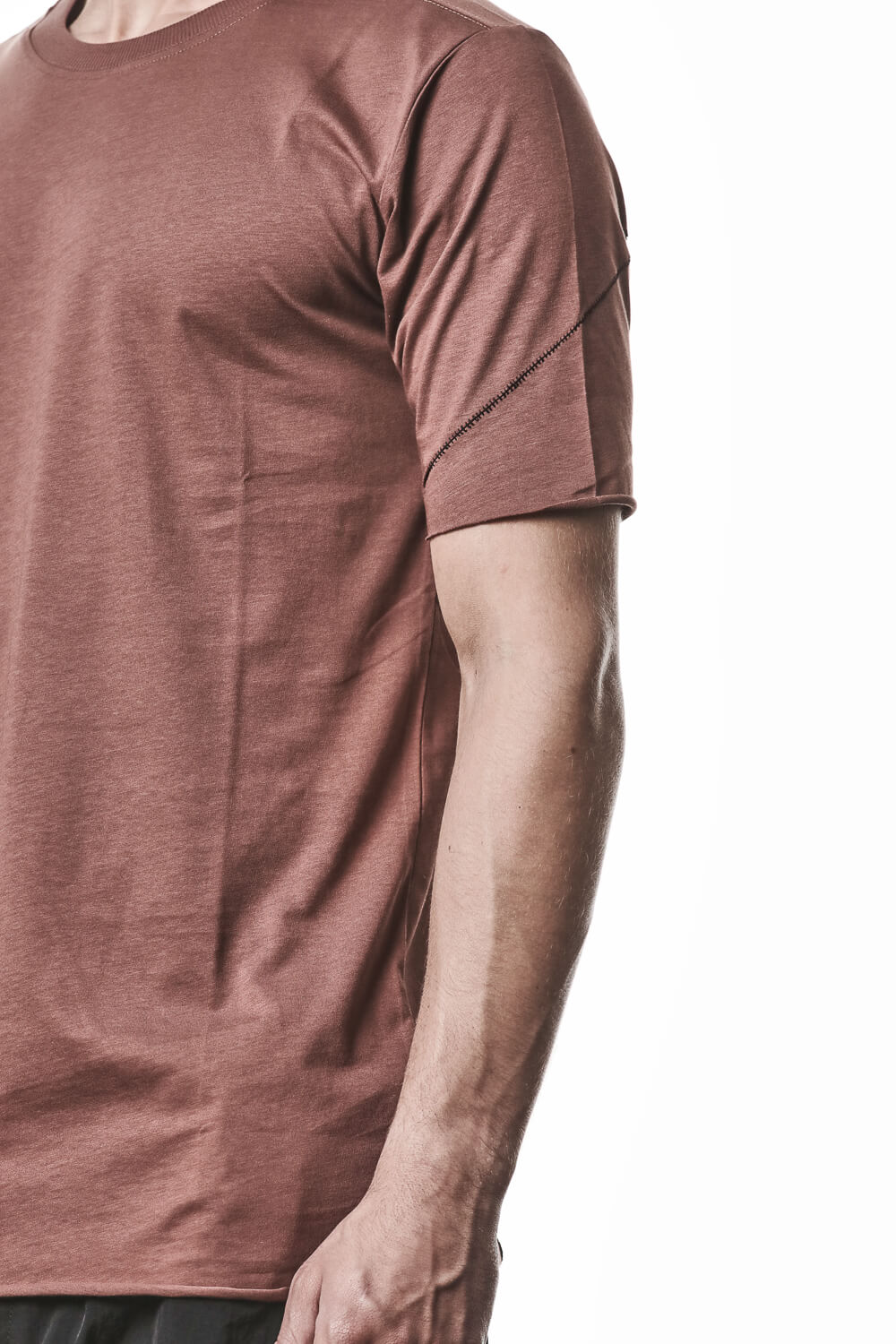 M TS 924 Raw Cut Hem T-Shirt Terracotta