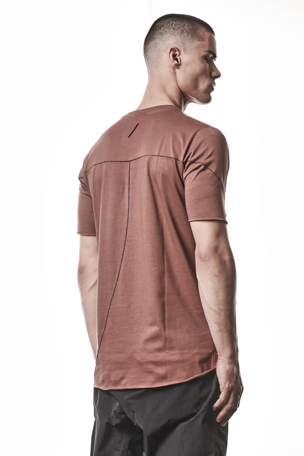 M TS 924 Raw Cut Hem T-Shirt Terracotta