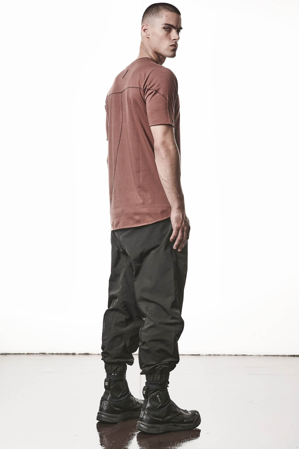 M TS 924 Raw Cut Hem T-Shirt Terracotta