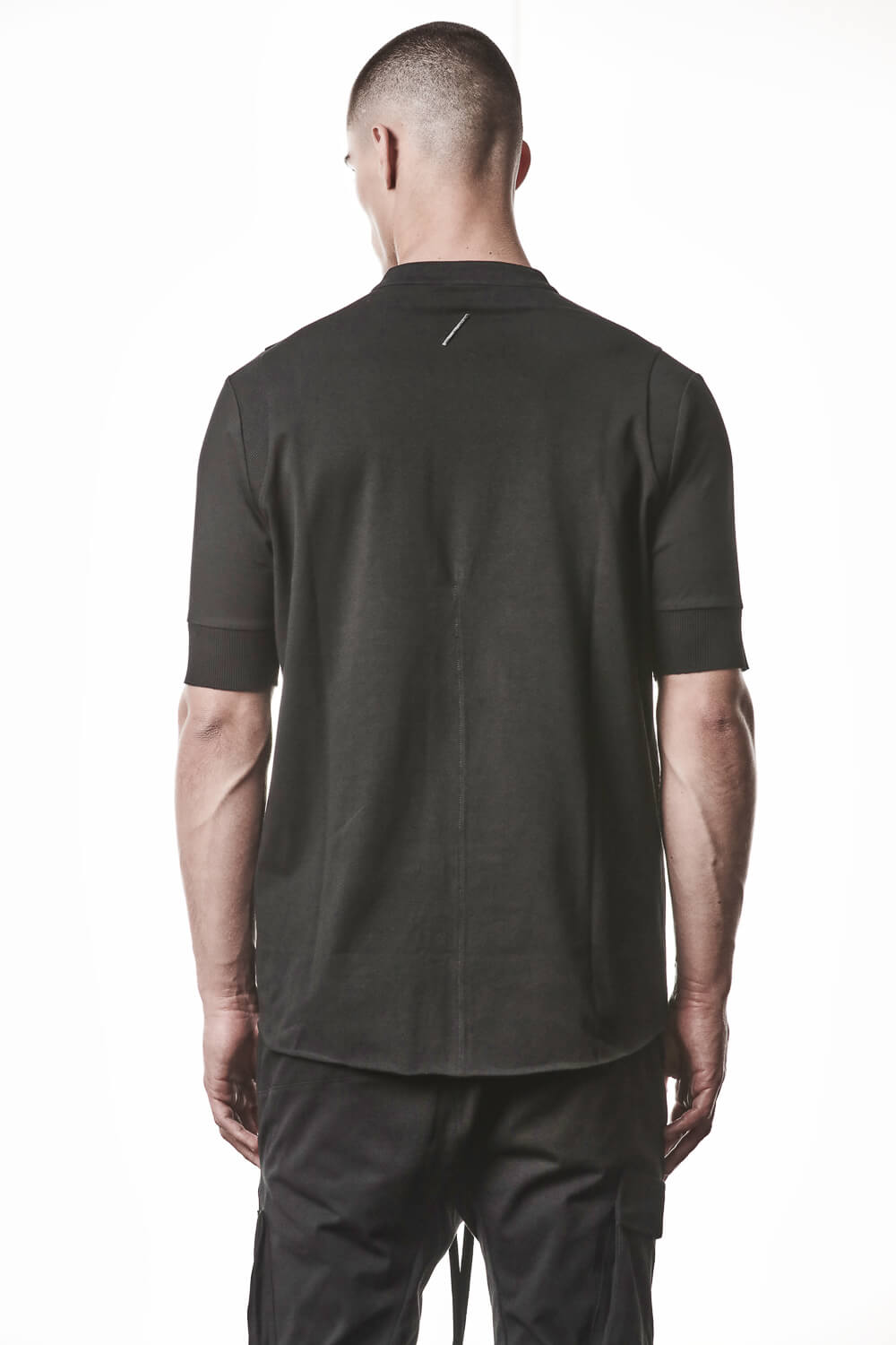 M TS 951 Cotton Stand Up Collar T-Shirt Black