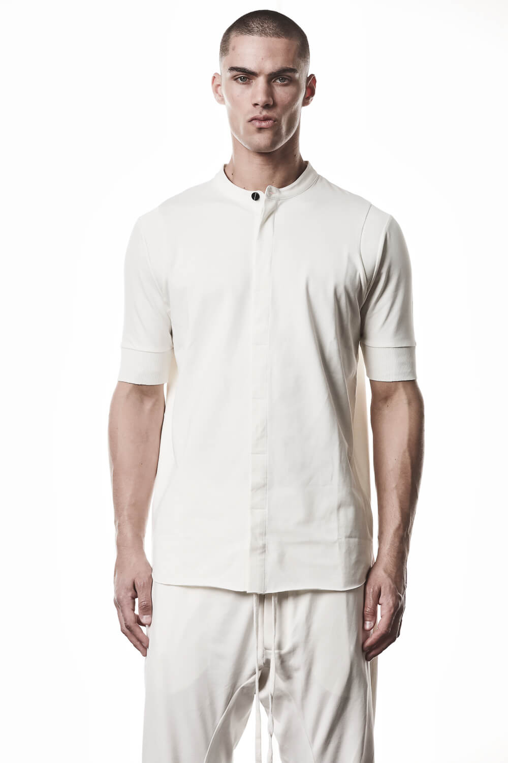M TS 951 Cotton Stand Up Collar T-Shirt Cream