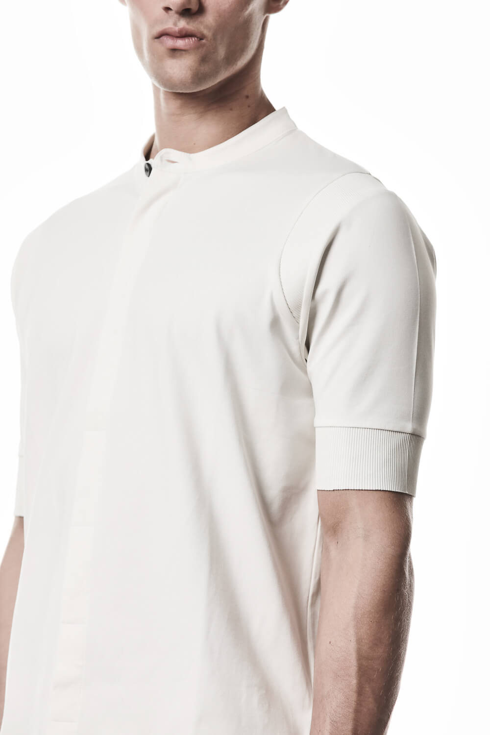 M TS 951 Cotton Stand Up Collar T-Shirt Cream