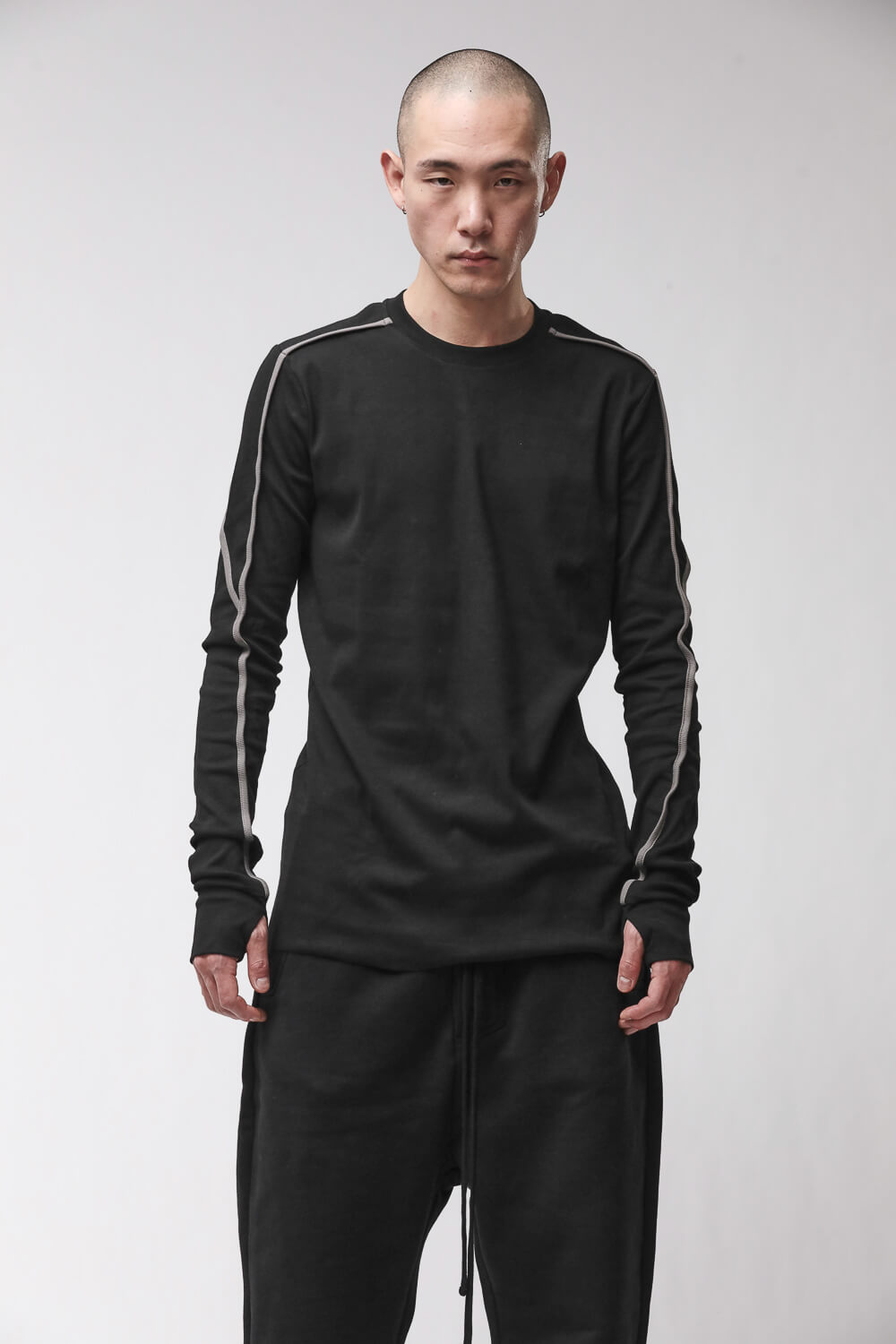 M TS 960 L/S Thumbhole Detail T-Shirt Black