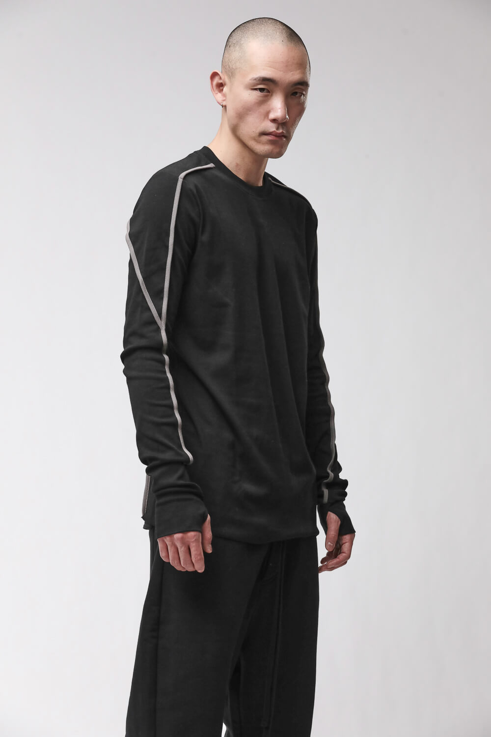 M TS 960 L/S Thumbhole Detail T-Shirt Black