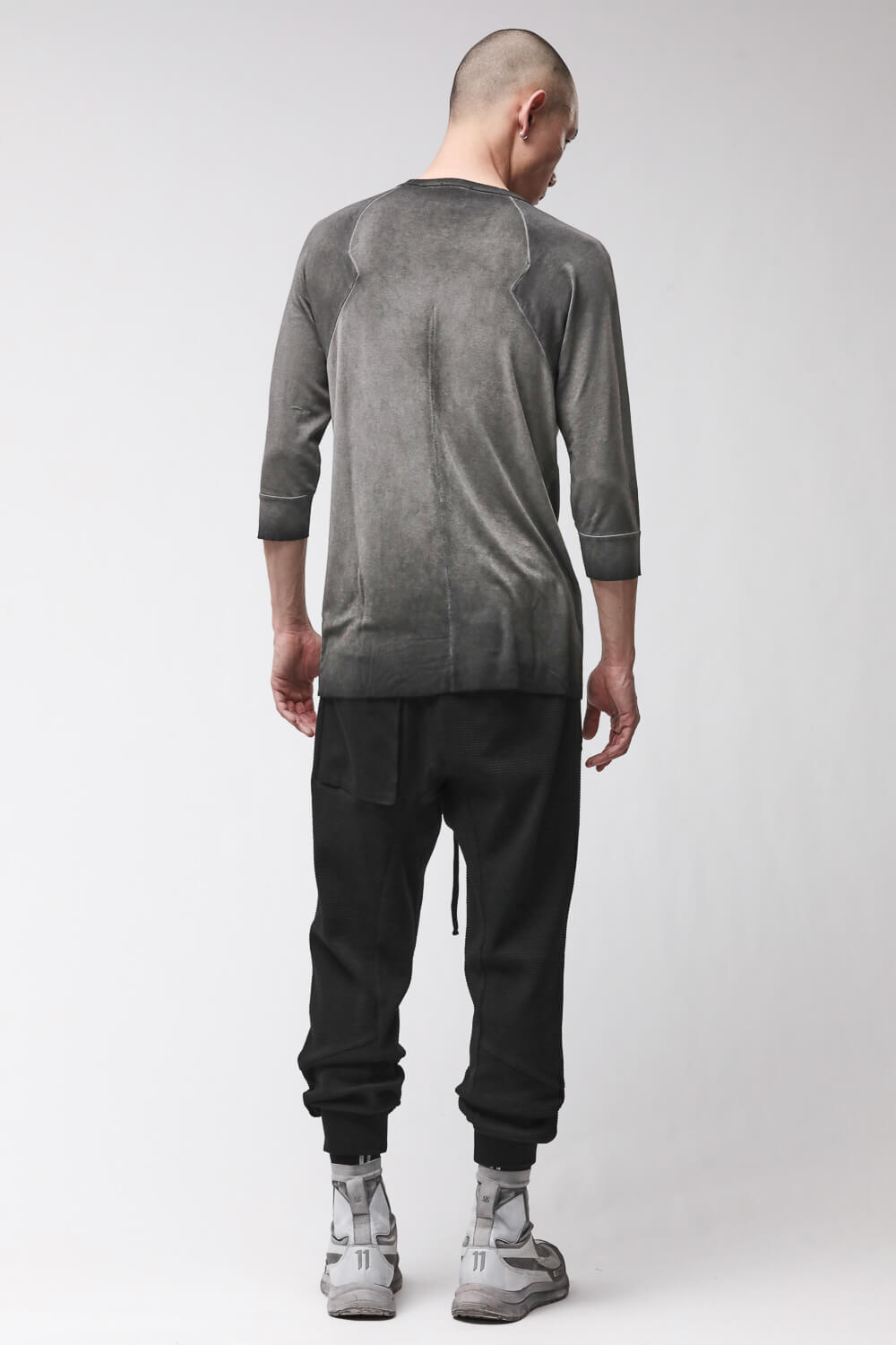 M TS 978 Round Neck 3/4 Sleeve T-Shirt Grey