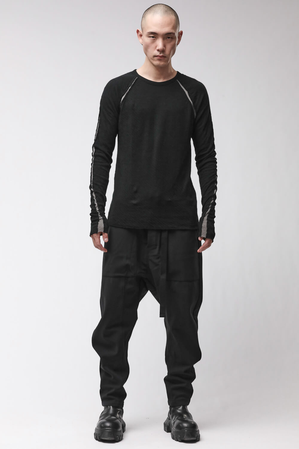 M TS 982 Hem Detail L/S T-Shirt Black