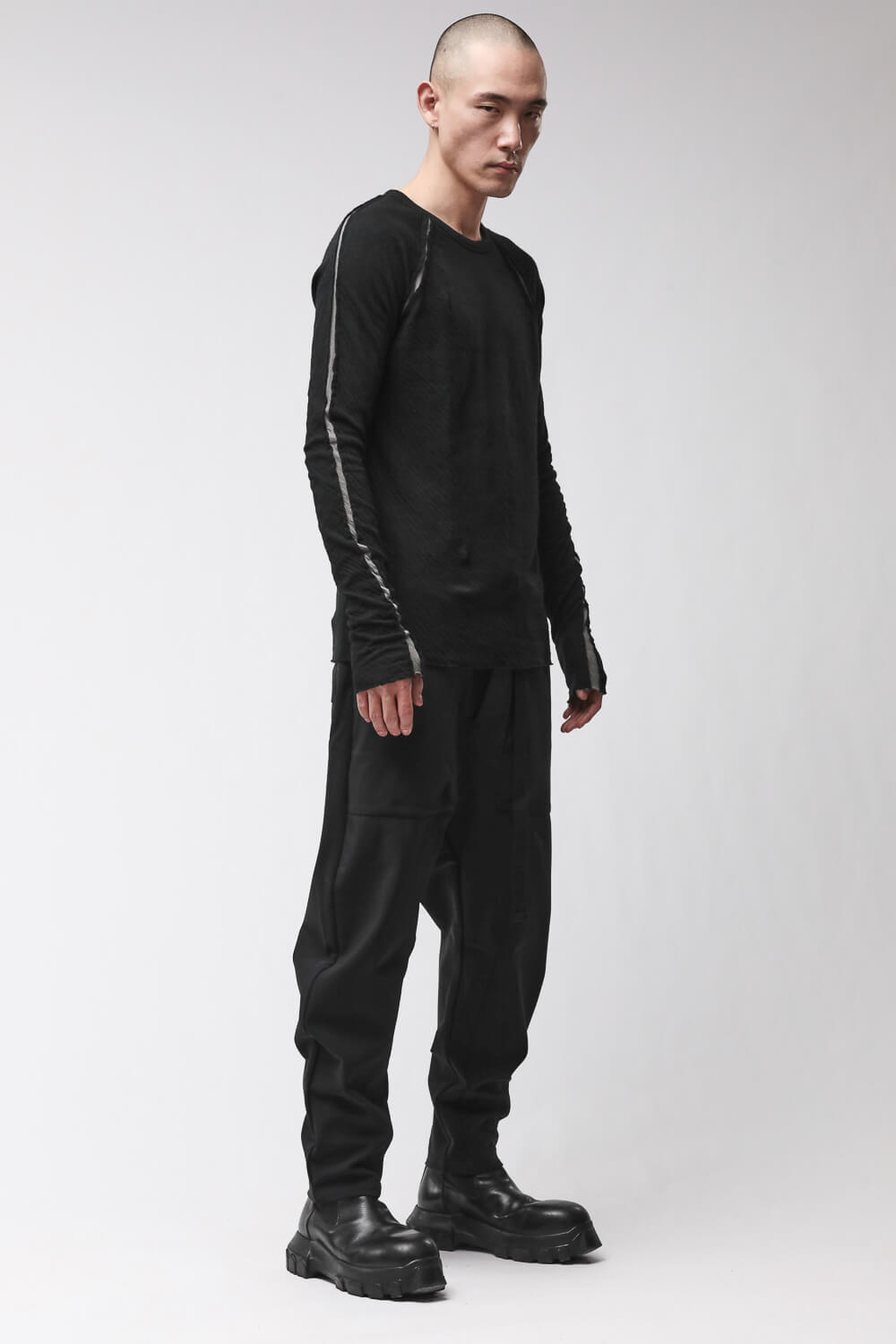 M TS 982 Hem Detail L/S T-Shirt Black