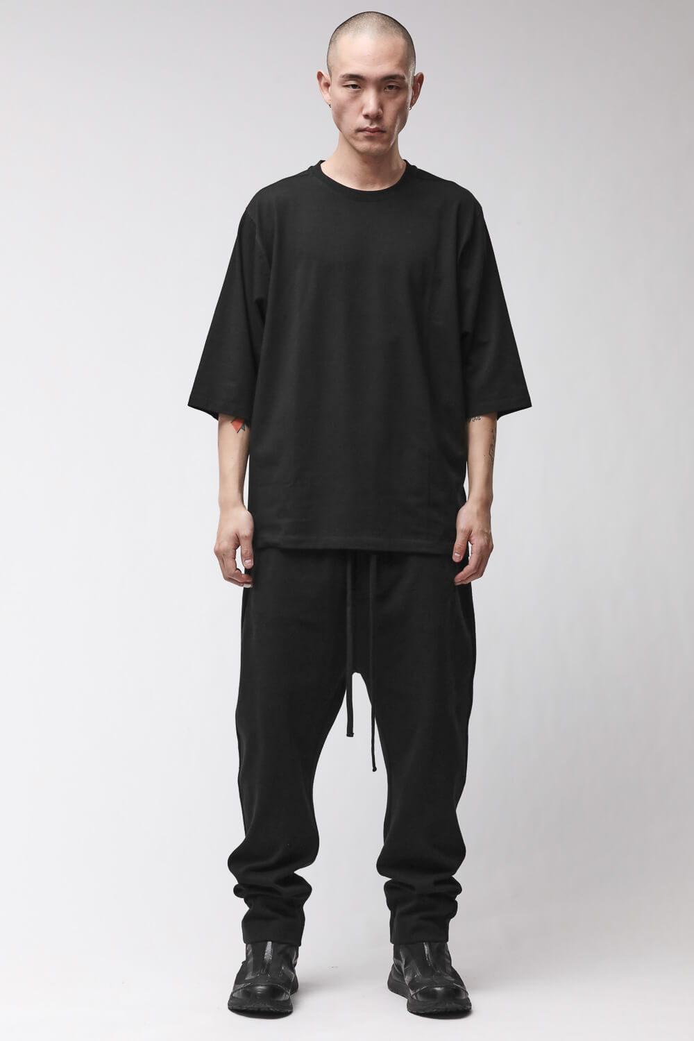 M TS 995 Back Print 3/4 Sleeve T-Shirt Black