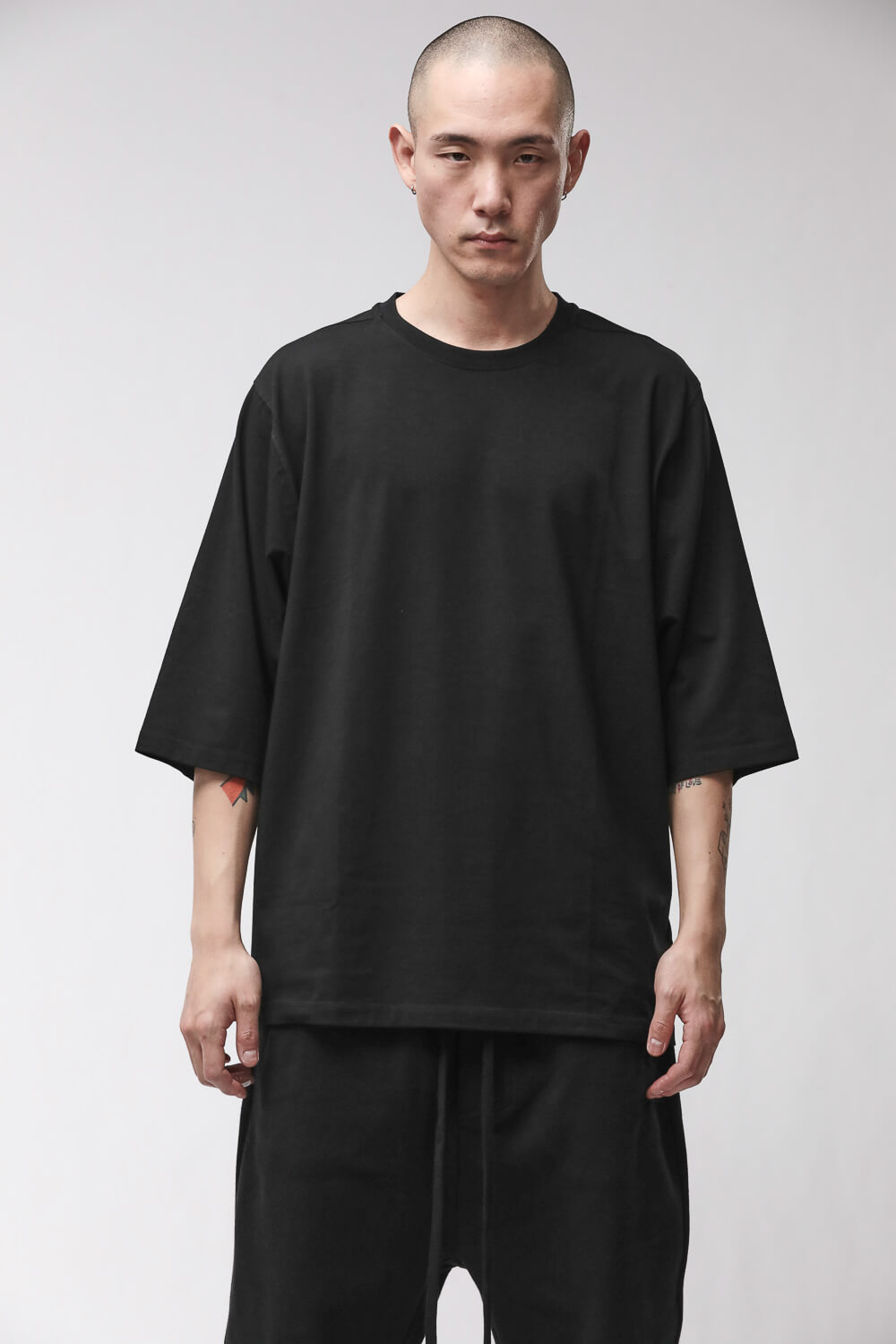 M TS 995 Back Print 3/4 Sleeve T-Shirt Black